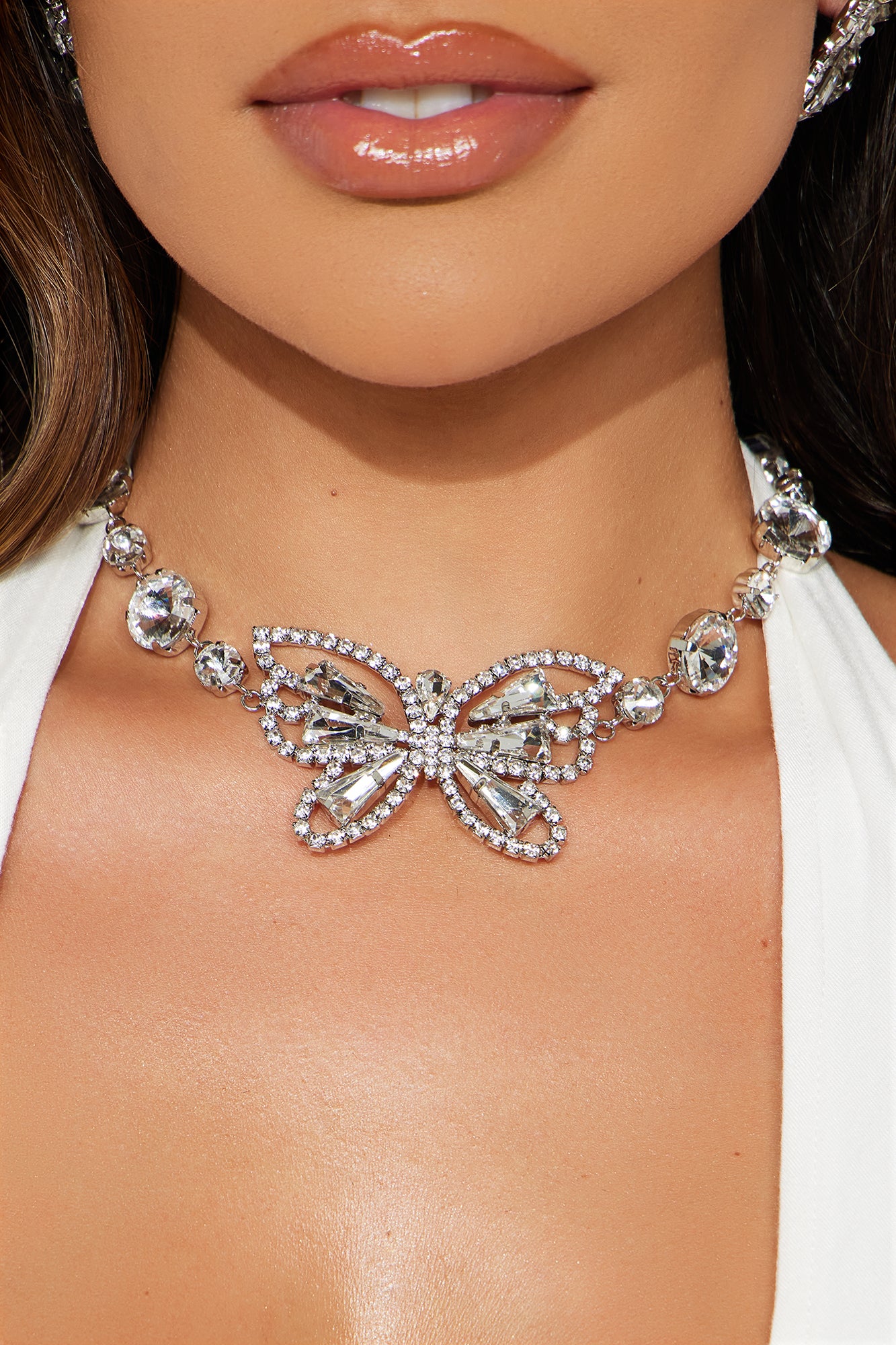 Wanna Fly Away Earring/Necklace Set - Silver - Image 3