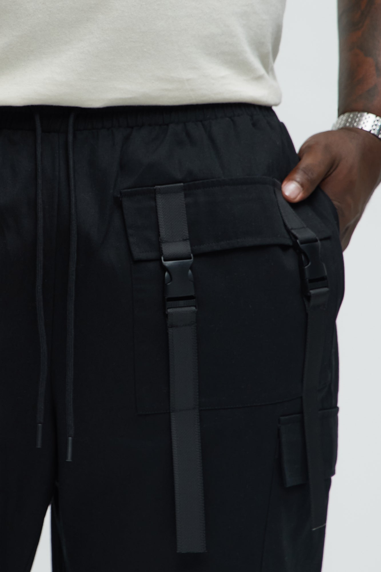 Caught Myself Straight Cargo Pants - Black - Image 7