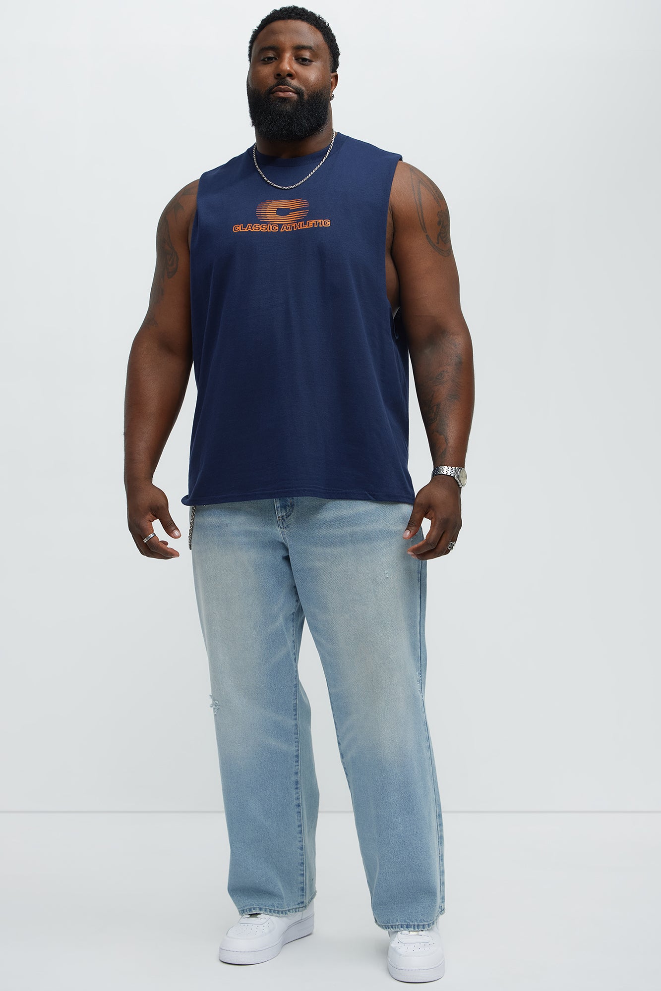 Classic Athletic Muscle Tee - Navy - Image 7