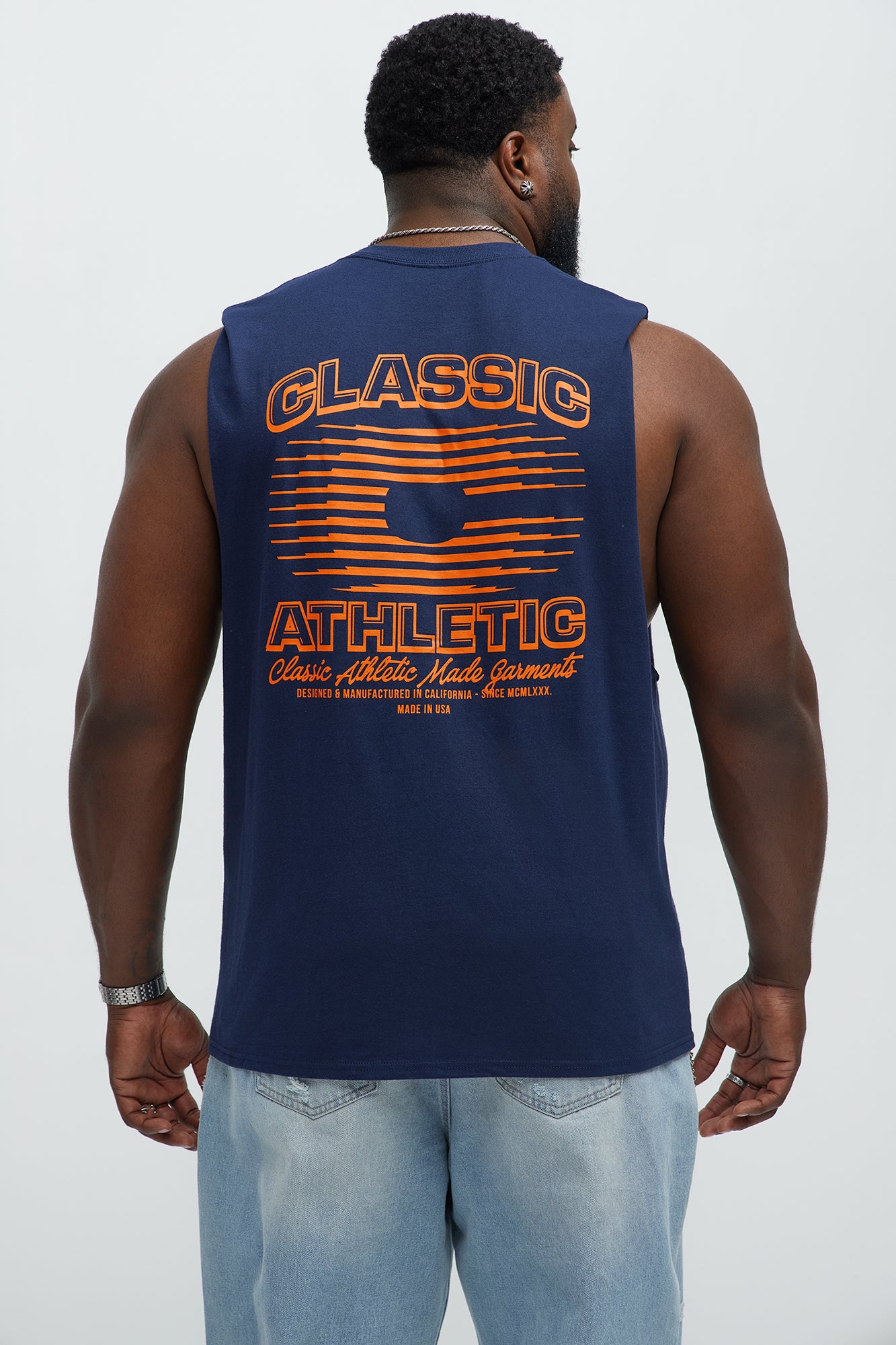 Classic Athletic Muscle Tee - Navy - Image 5