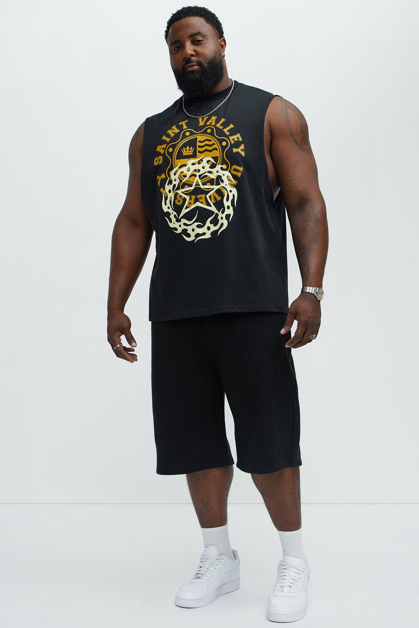 Saint Valley Crest Muscle Tee - Black - Image 6