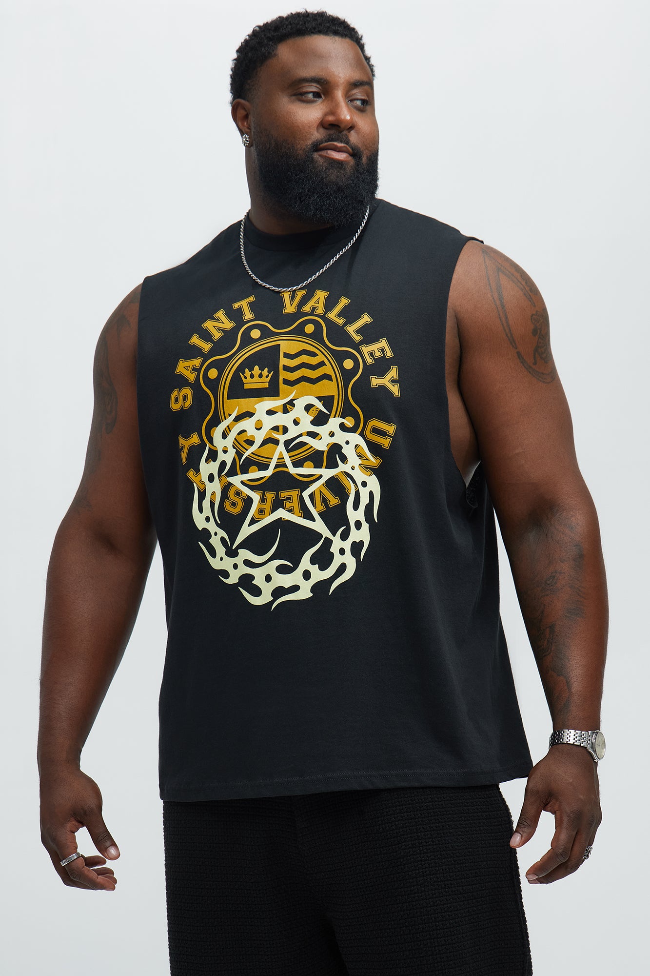 Saint Valley Crest Muscle Tee - Black - Image 5