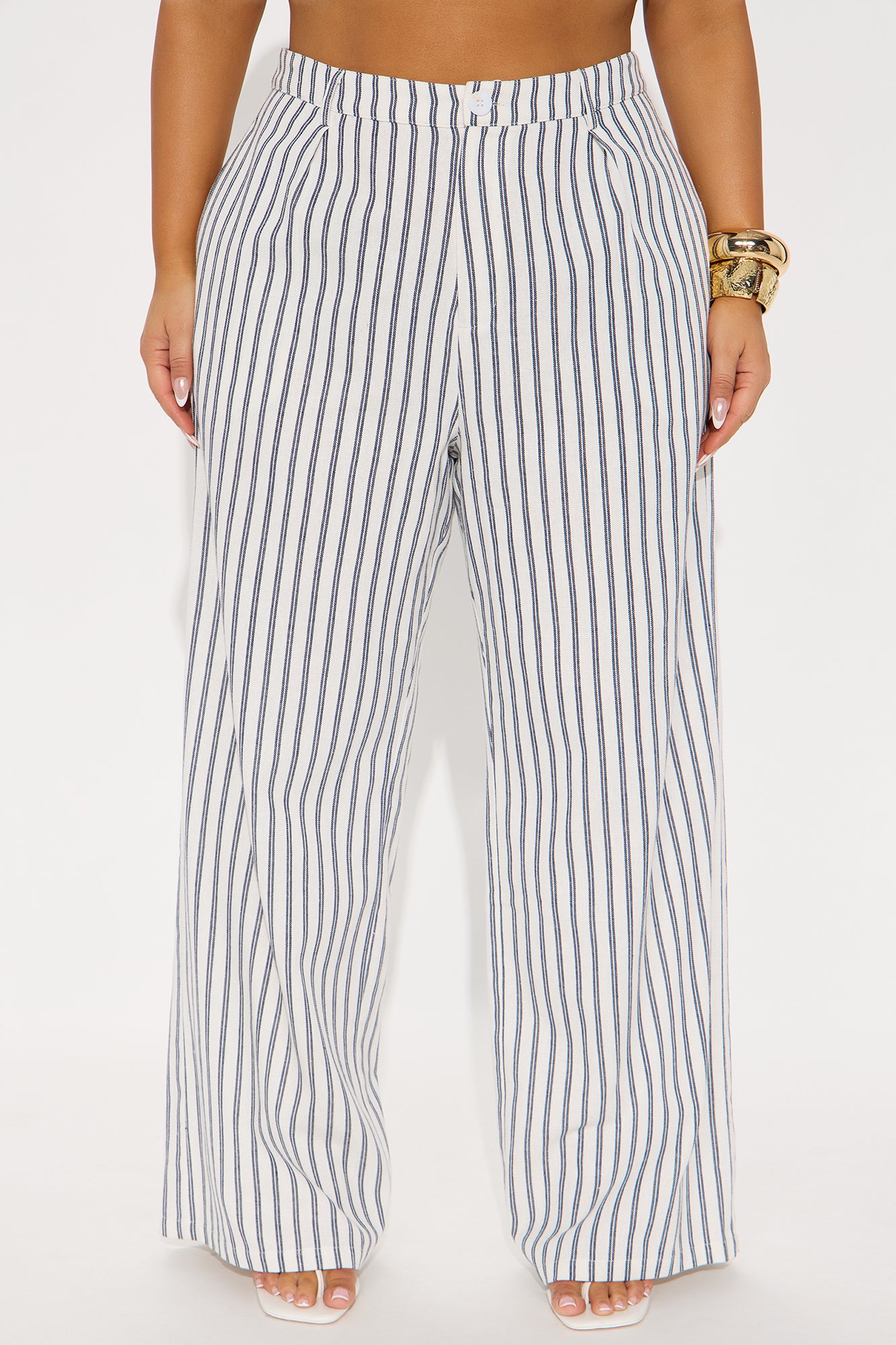 Yacht Club Linen Wide Leg Pant - Cream/combo - Image 5
