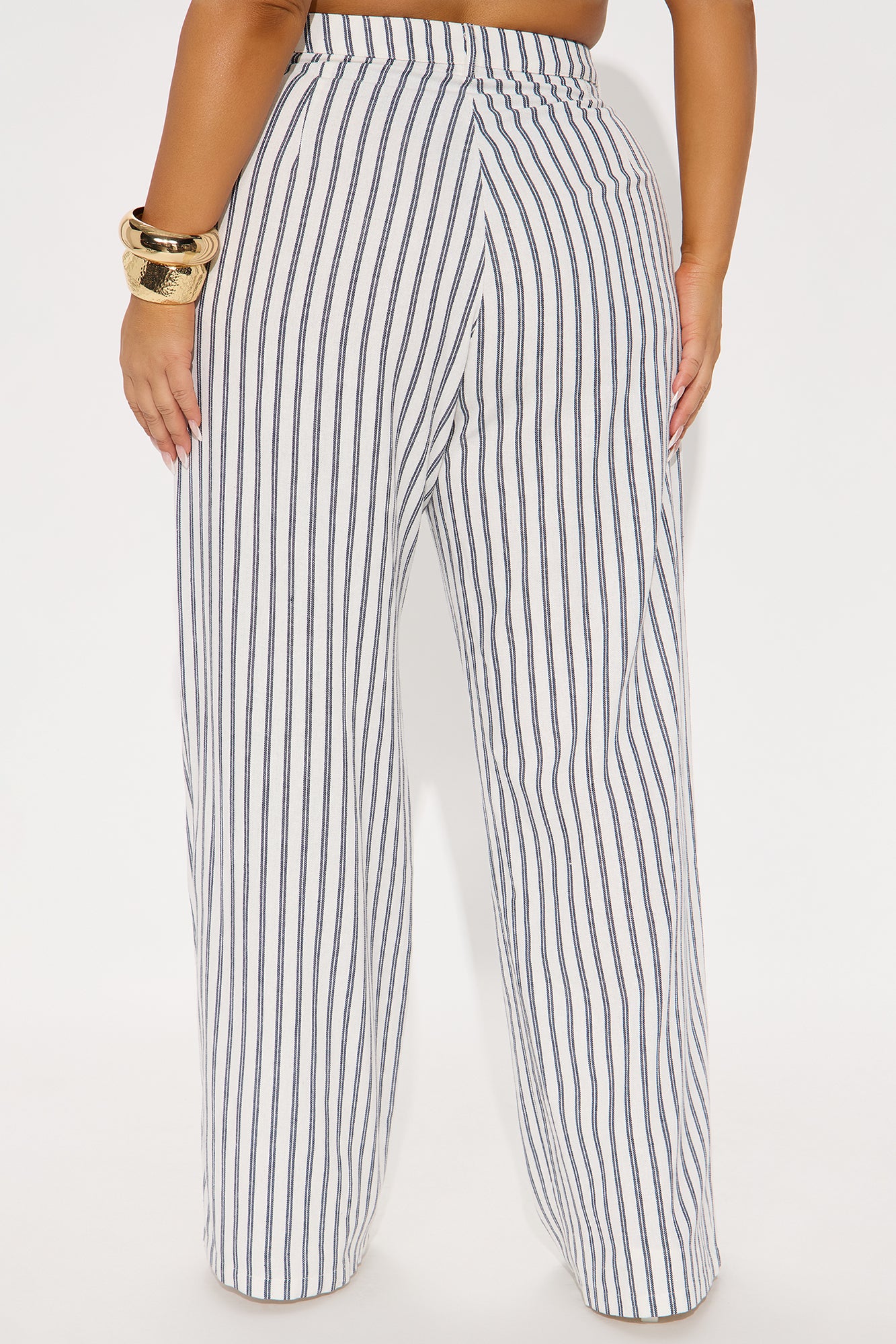 Yacht Club Linen Wide Leg Pant - Cream/combo - Image 6