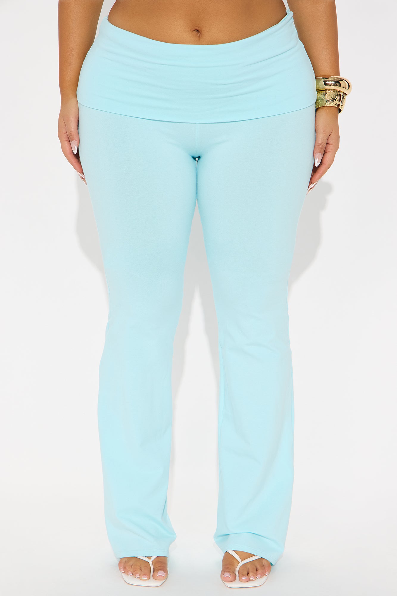 Tall Adriana Foldover Flare Pant - Light Blue - Image 5