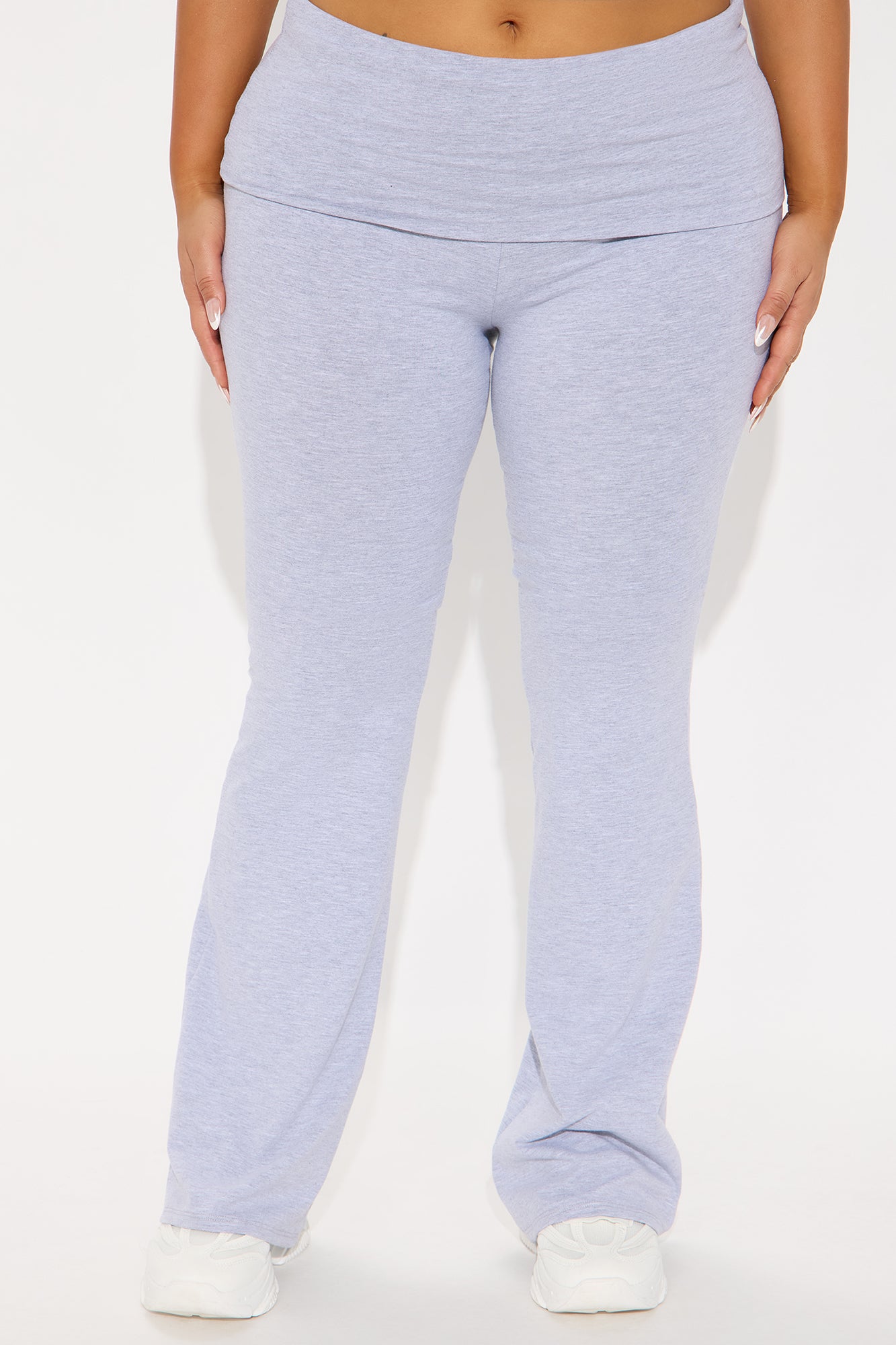 Tall Adriana Foldover Flare Pant - Heather Grey - Image 5