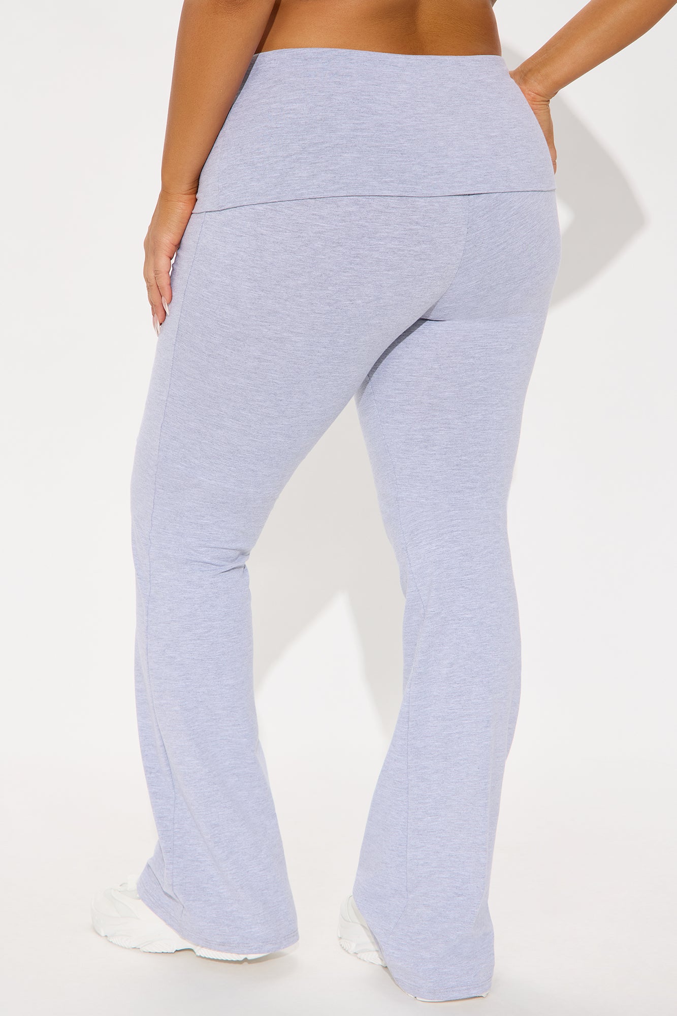 Tall Adriana Foldover Flare Pant - Heather Grey - Image 6