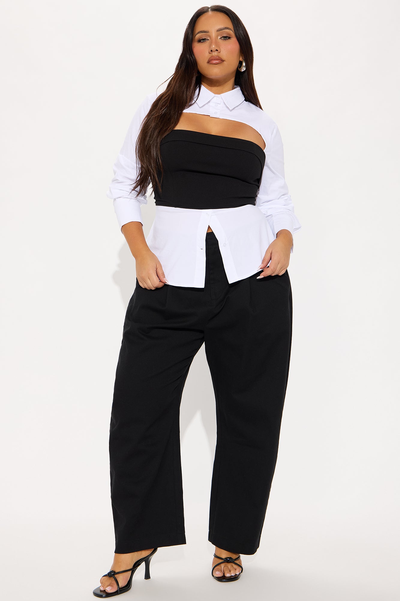 Vera Poplin Shirt - White/Black - Image 5