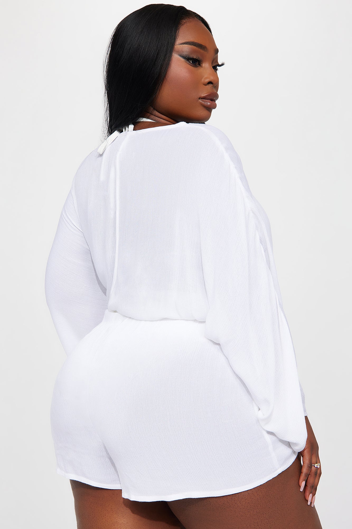 Breezy Nights Linen 2 Piece Cover Up - White - Image 5
