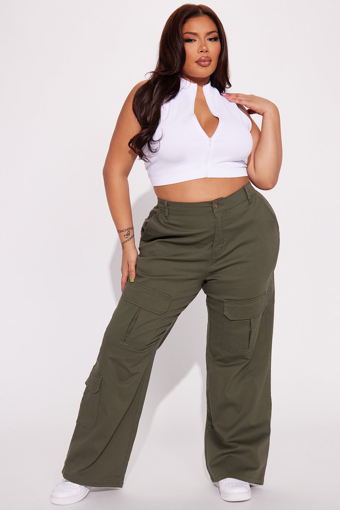 Out Of My Lane Cargo Pant - Olive - Image 4