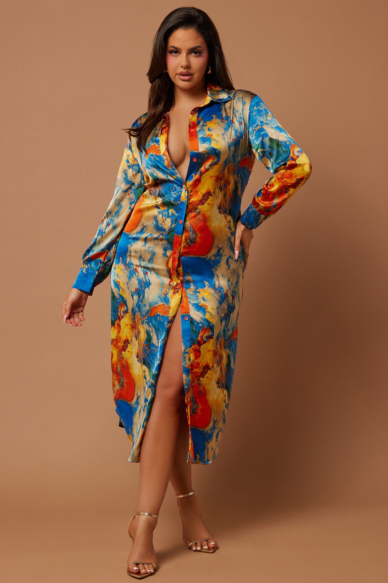 Valerie Satin Midi Dress - Royal/combo - Image 5