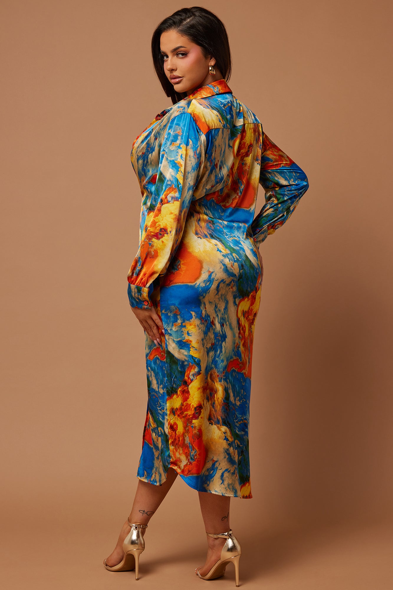 Valerie Satin Midi Dress - Royal/combo - Image 8