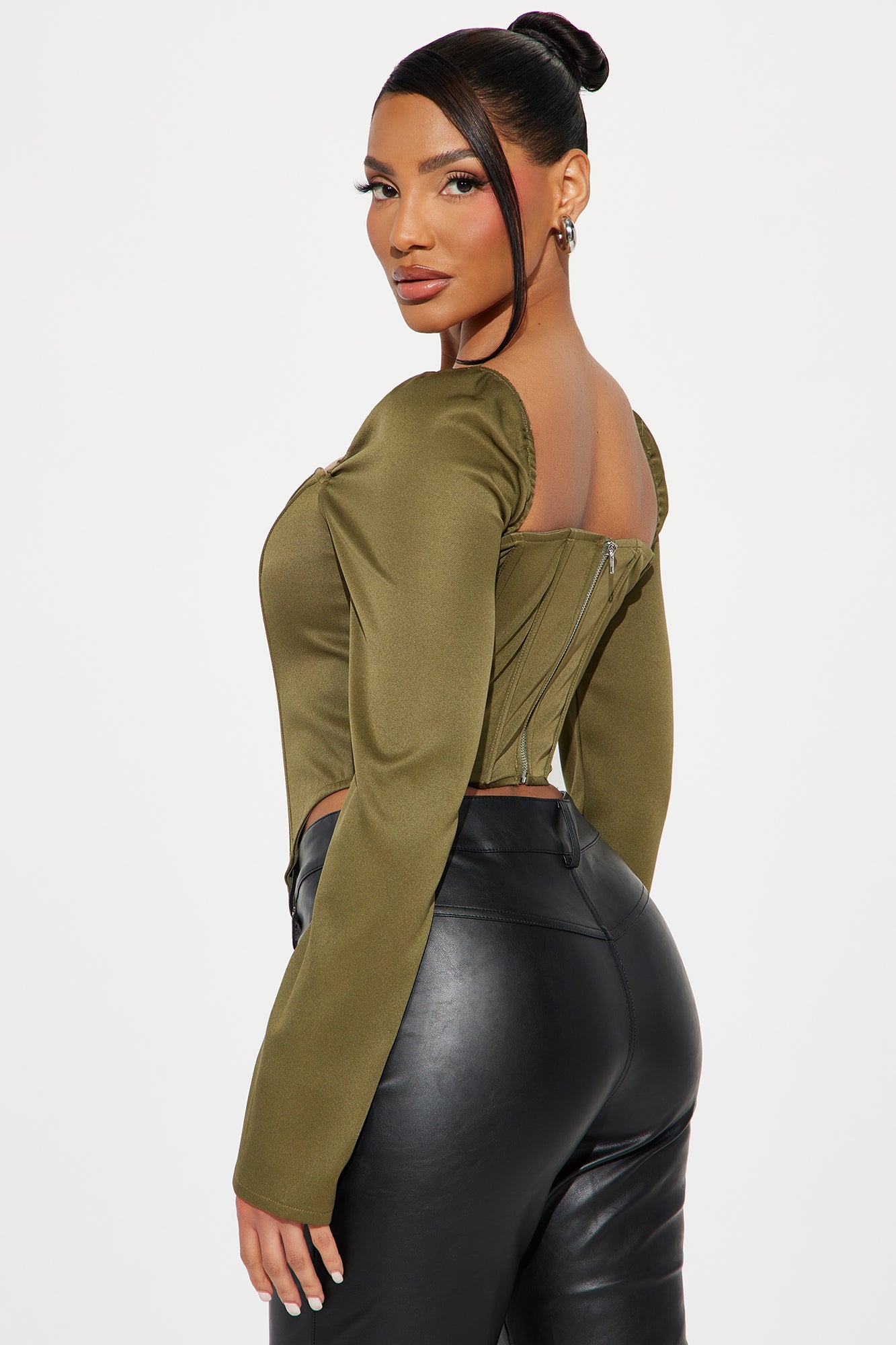 Florence Corset Top - Olive - Image 3