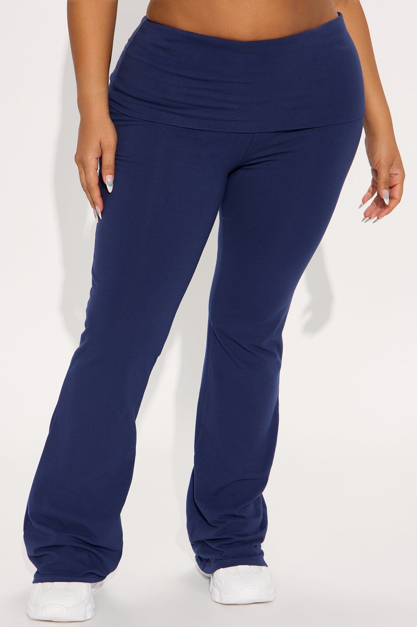 Adriana Foldover Flare Pant - Navy - Image 5