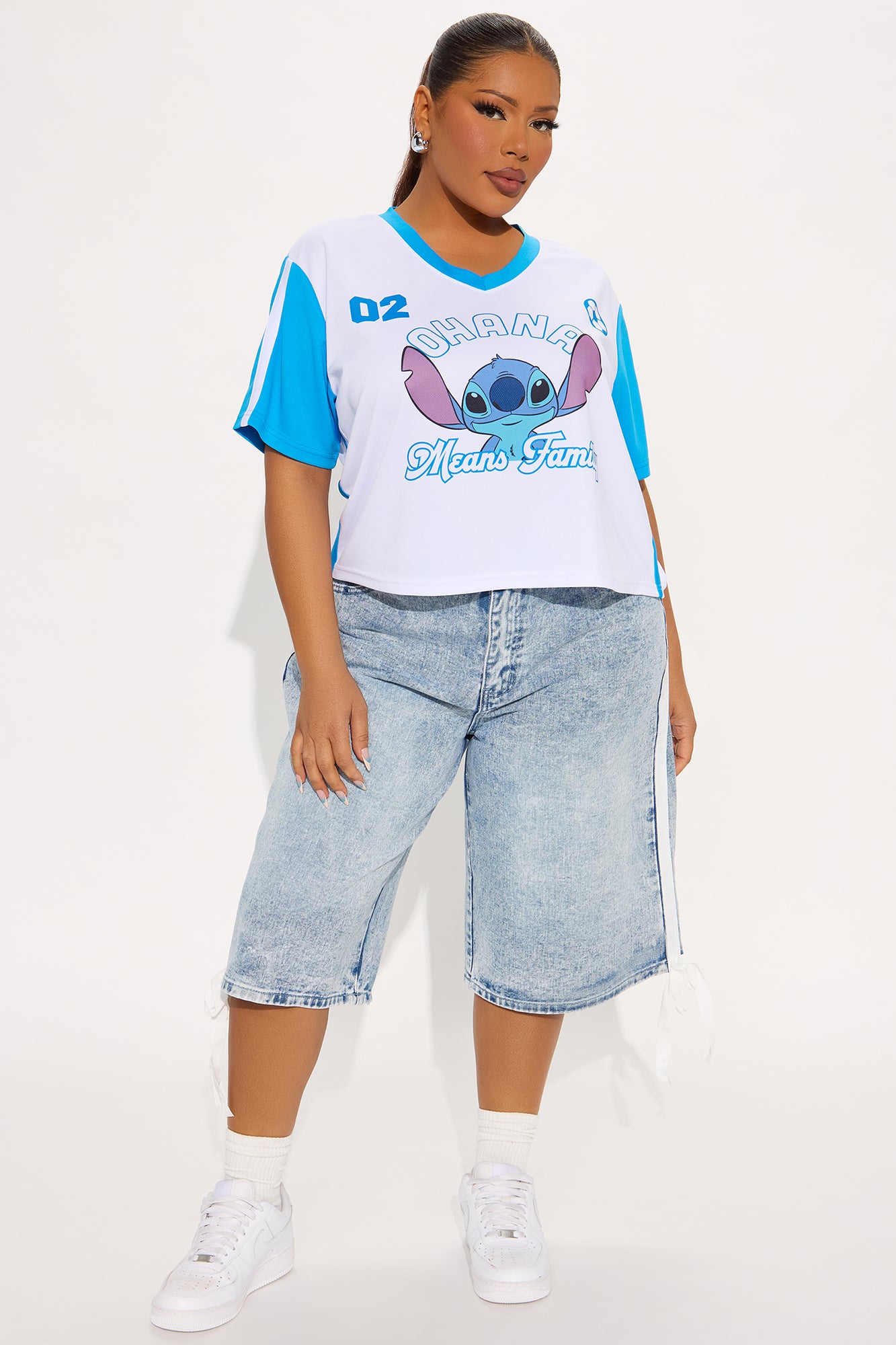 Ohana Stitch Striped Jersey Tee - White/combo - Image 5