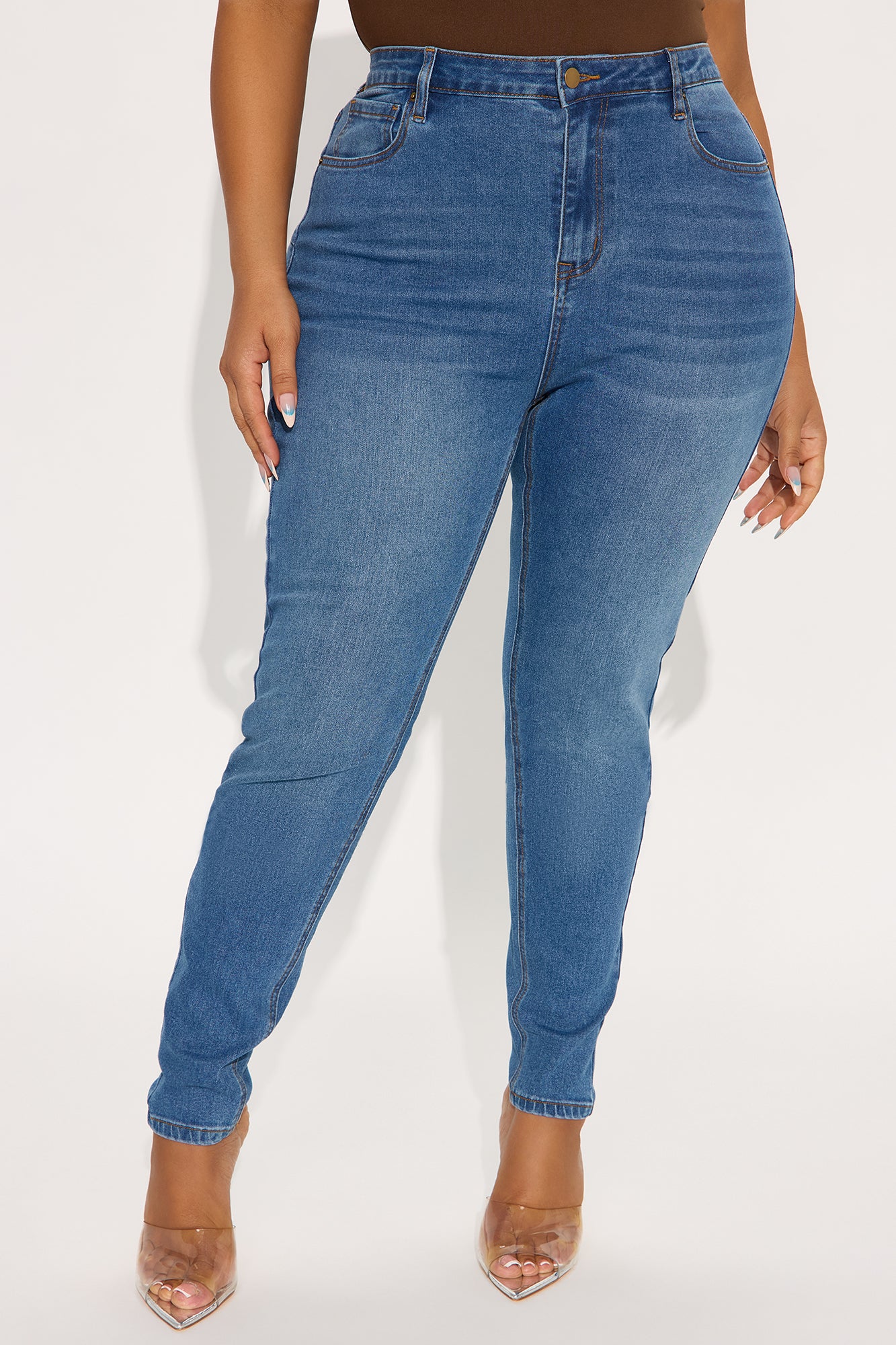 Tall Vibe Check Curvy Stretch Skinny Jeans - Medium Wash - Image 5