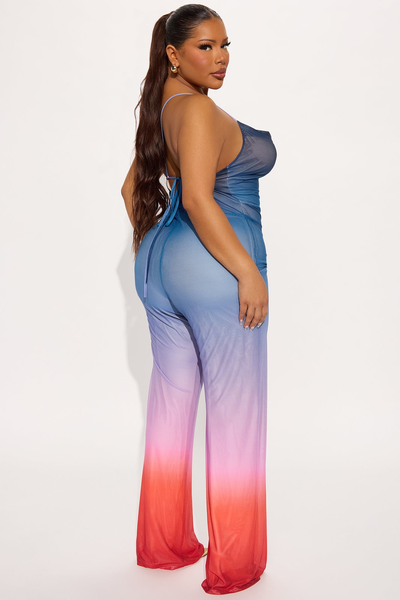 Can't Be Outdone Mesh Jumpsuit - Blue/combo - Image 6