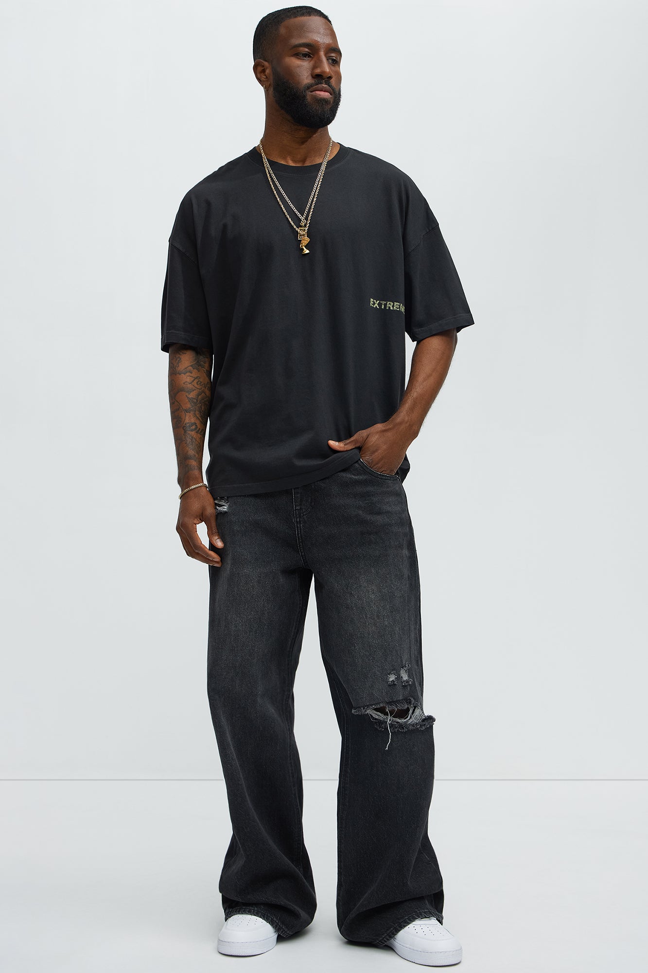 Extreme Shine Oversized Short Sleeve Tee - Black Wash - Image 3