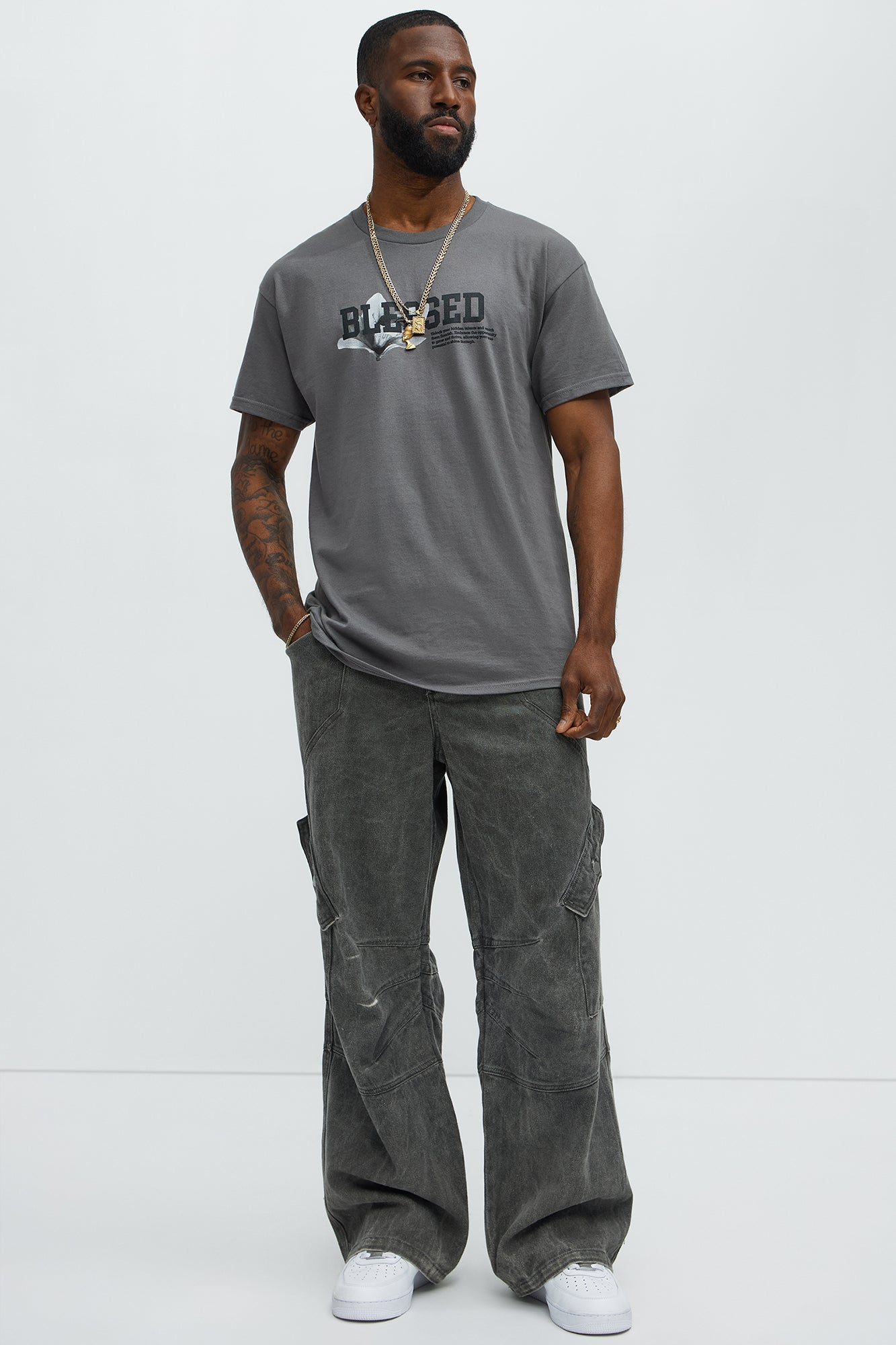 Blessed And Growing Short Sleeve Tee - Charcoal - Image 3