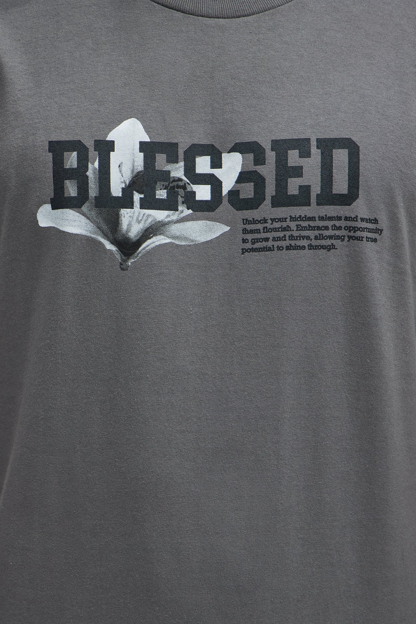Blessed And Growing Short Sleeve Tee - Charcoal - Image 4
