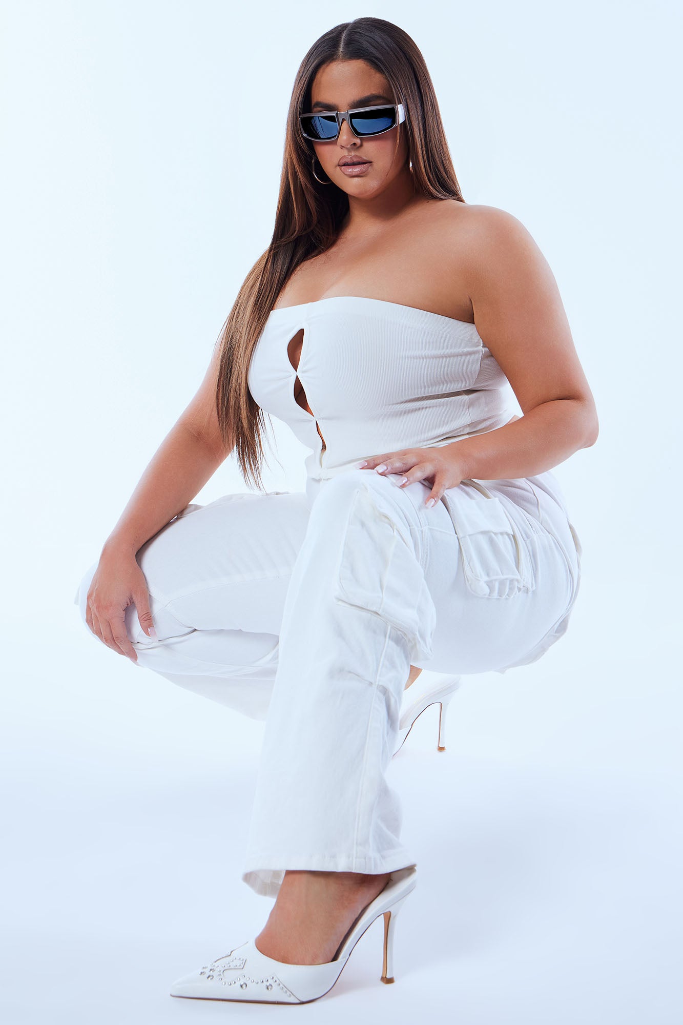 City Streets Stretch Cargo Jean - Ivory - Image 4