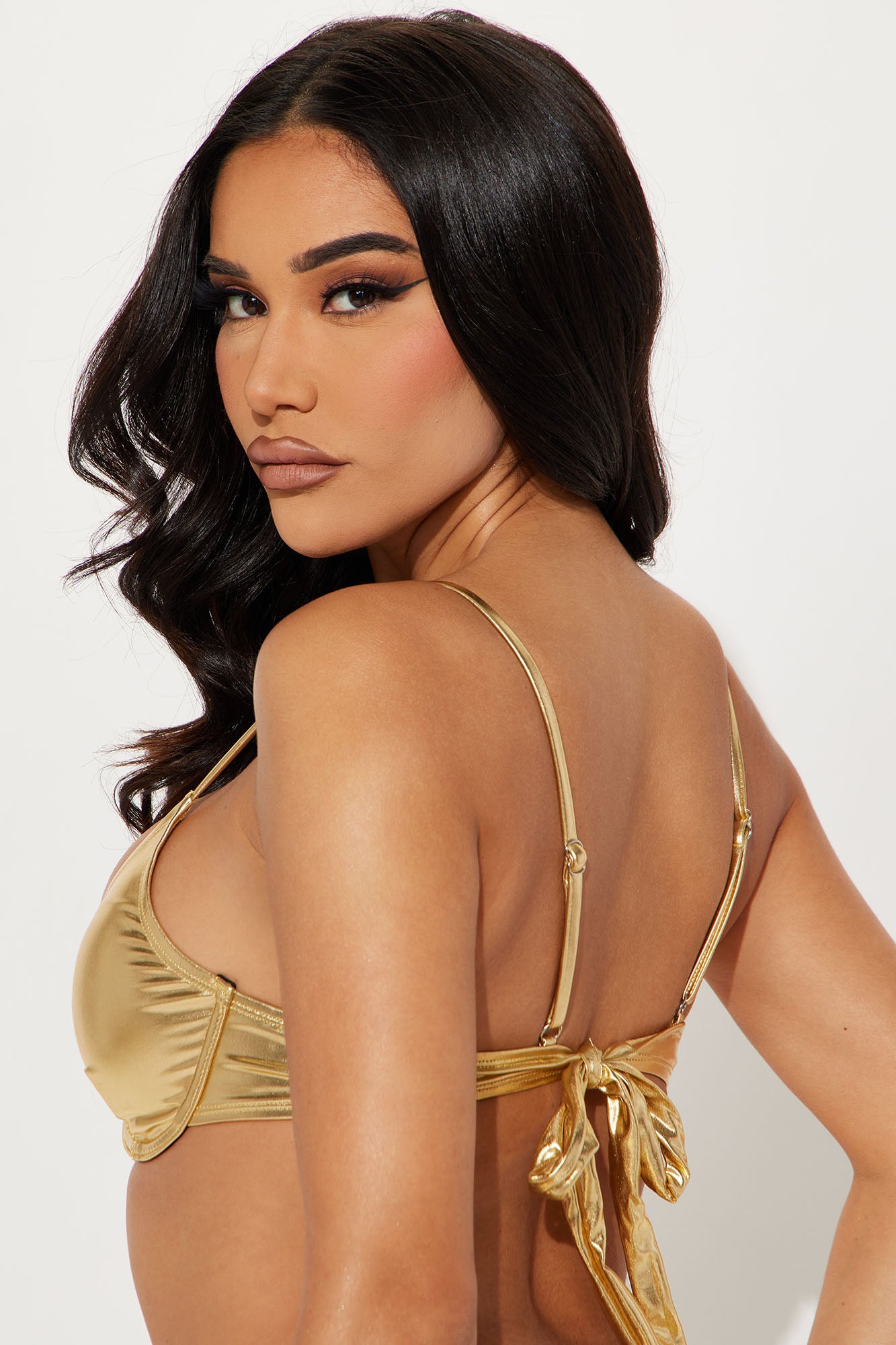 Maui Mix And Match Metallic Underwire Bikini Top - Gold - Image 3