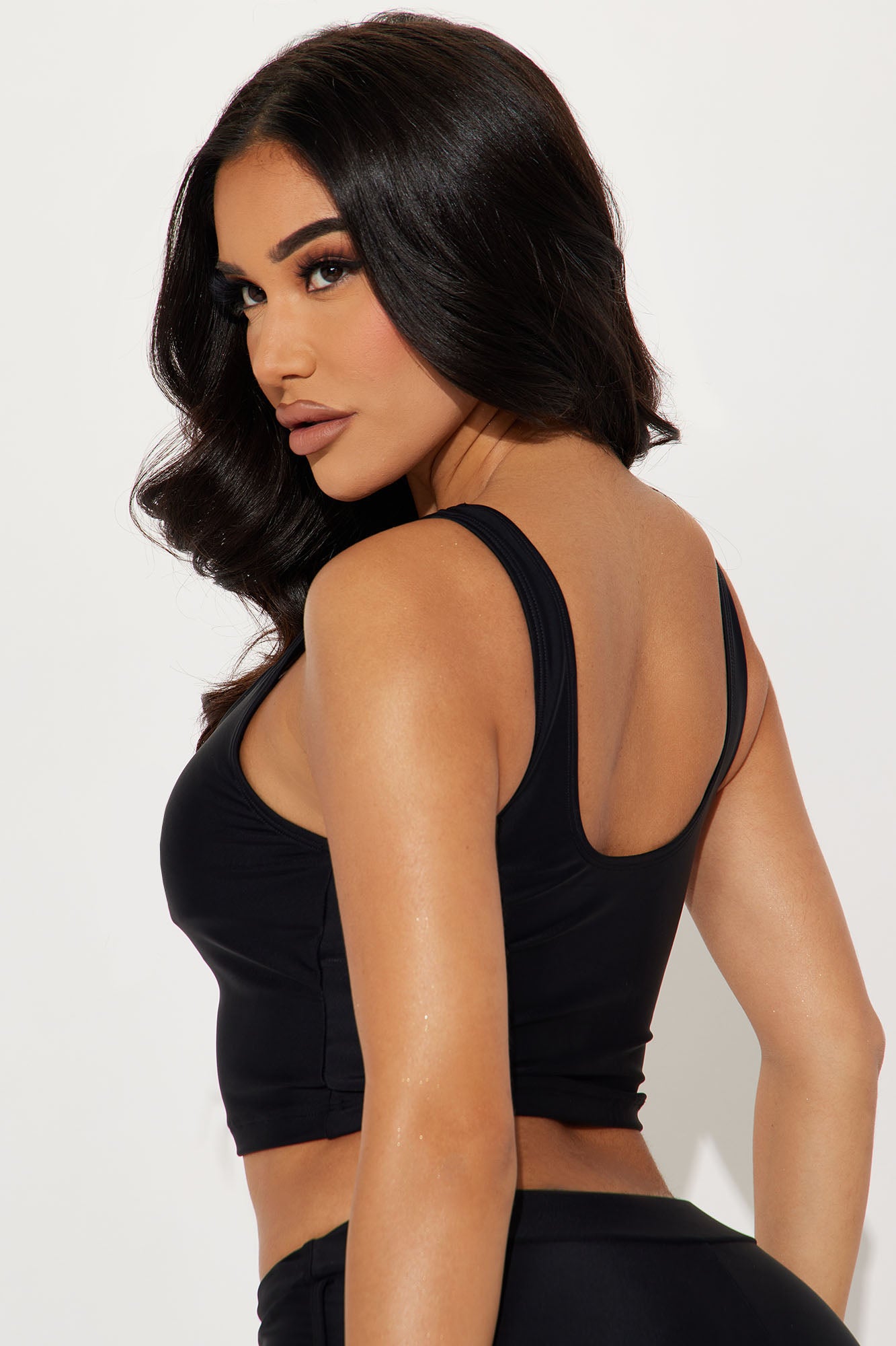 Maui Mix And Match Tank Shirt Bikini Top - Black - Image 3
