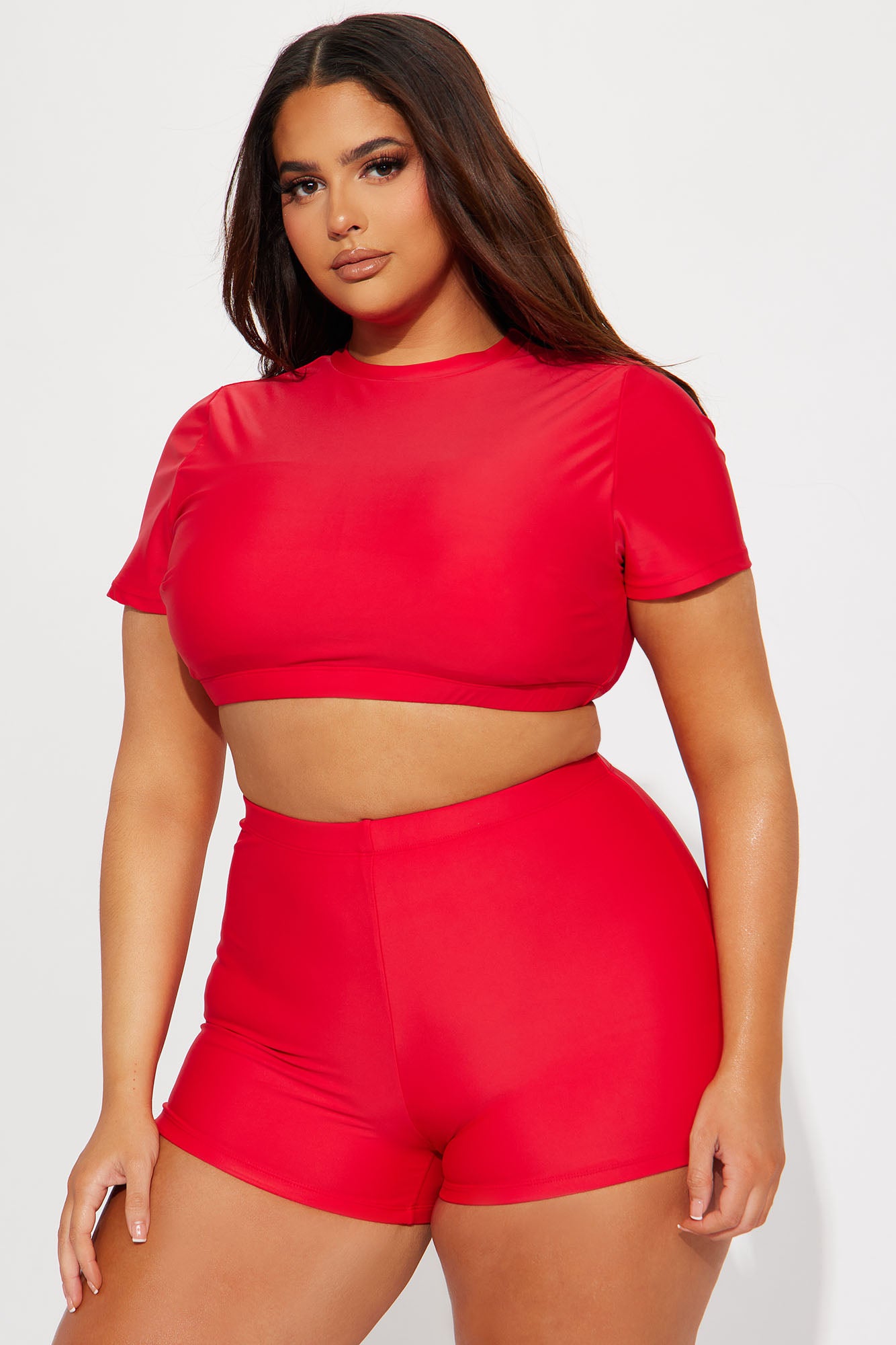 Maui Mix And Match Biker Short Bikini Bottom - Red - Image 5