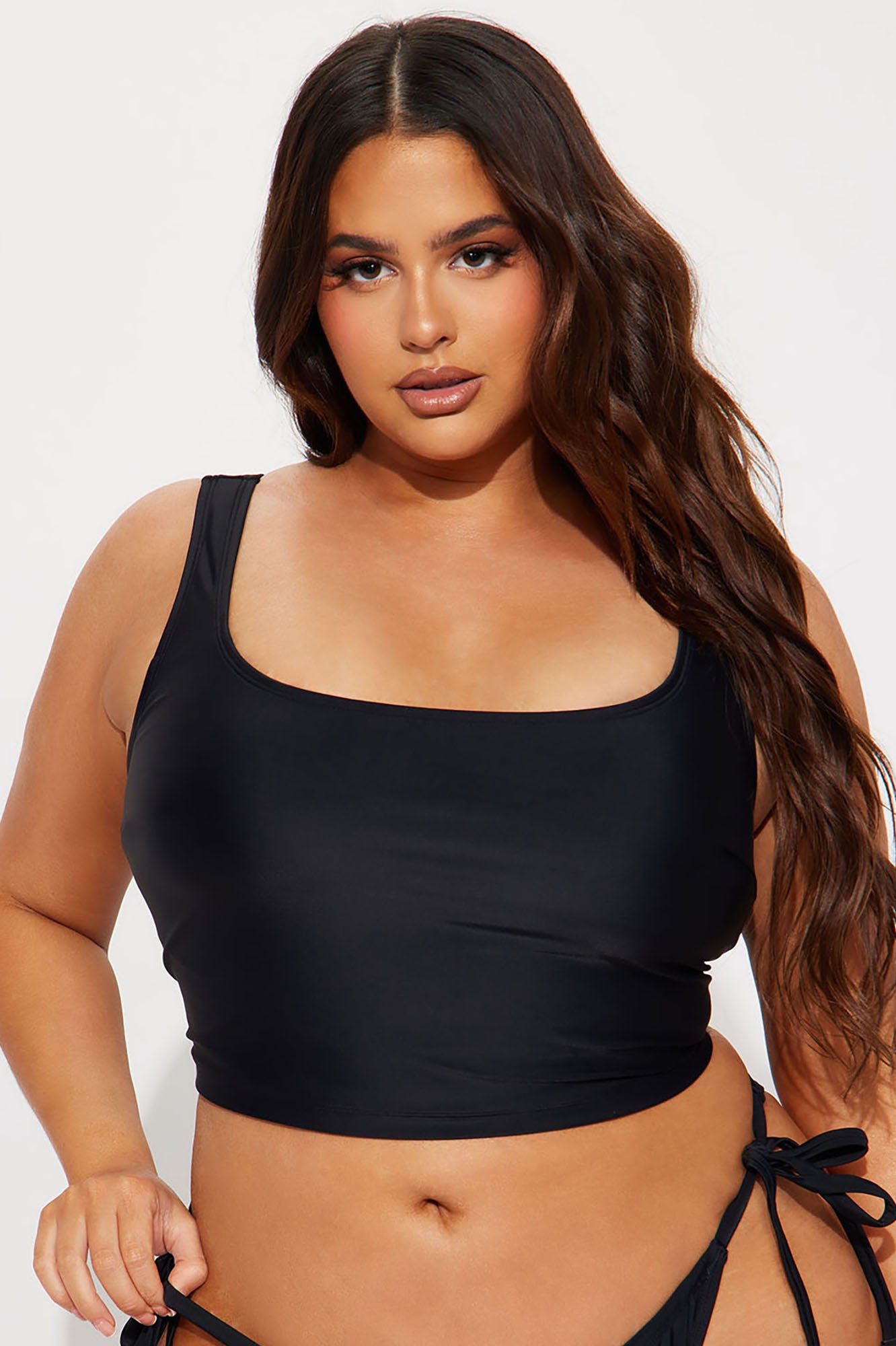 Maui Mix And Match Tank Shirt Bikini Top - Black - Image 4