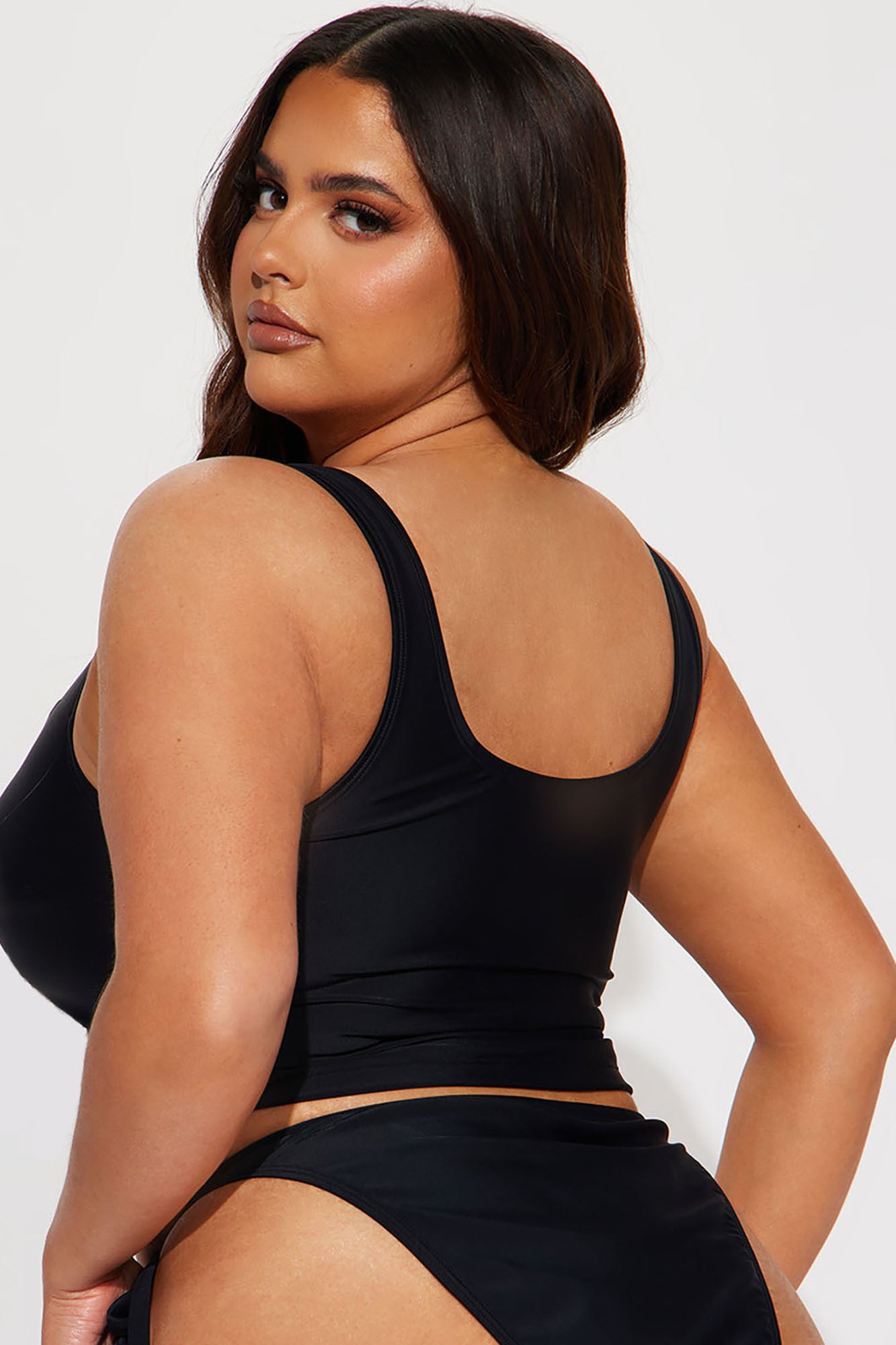 Maui Mix And Match Tank Shirt Bikini Top - Black - Image 6