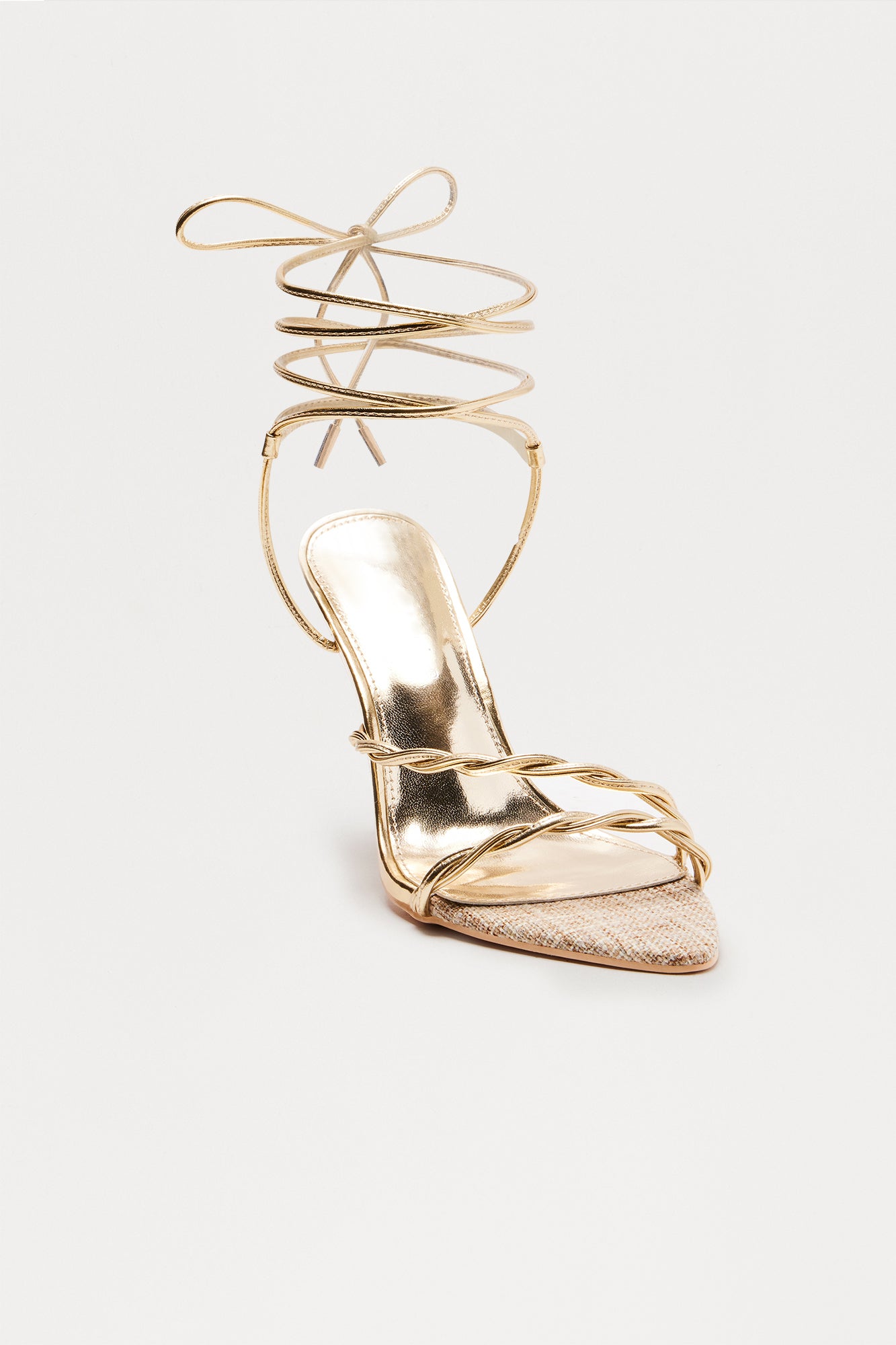 Silas Wrap Up Stiletto Heels - Gold - Image 3