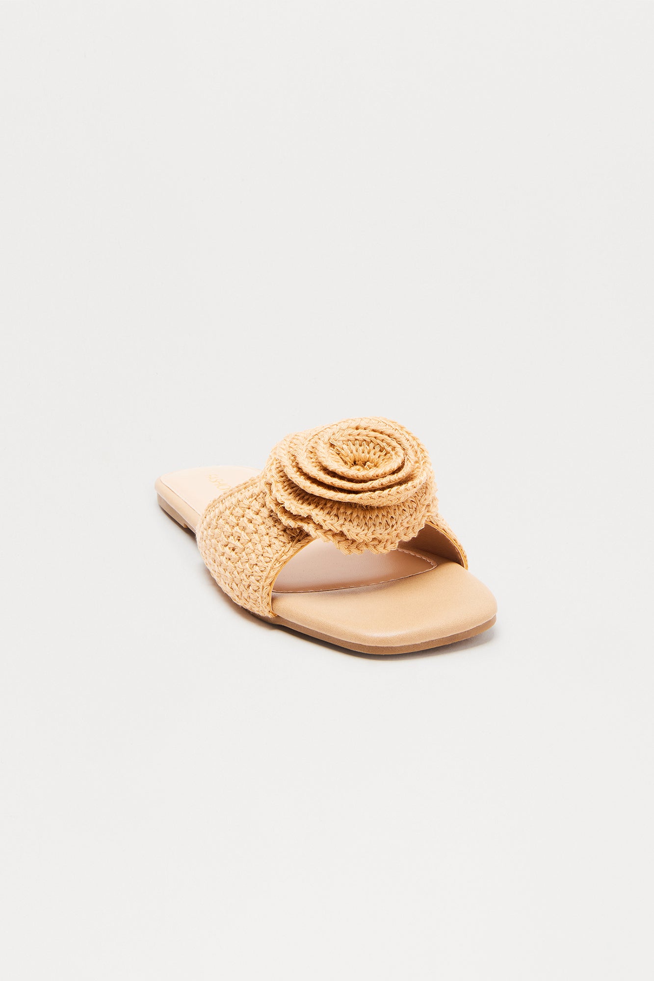 Truth Crochet Flower Slip on Sandals - Tan - Image 3