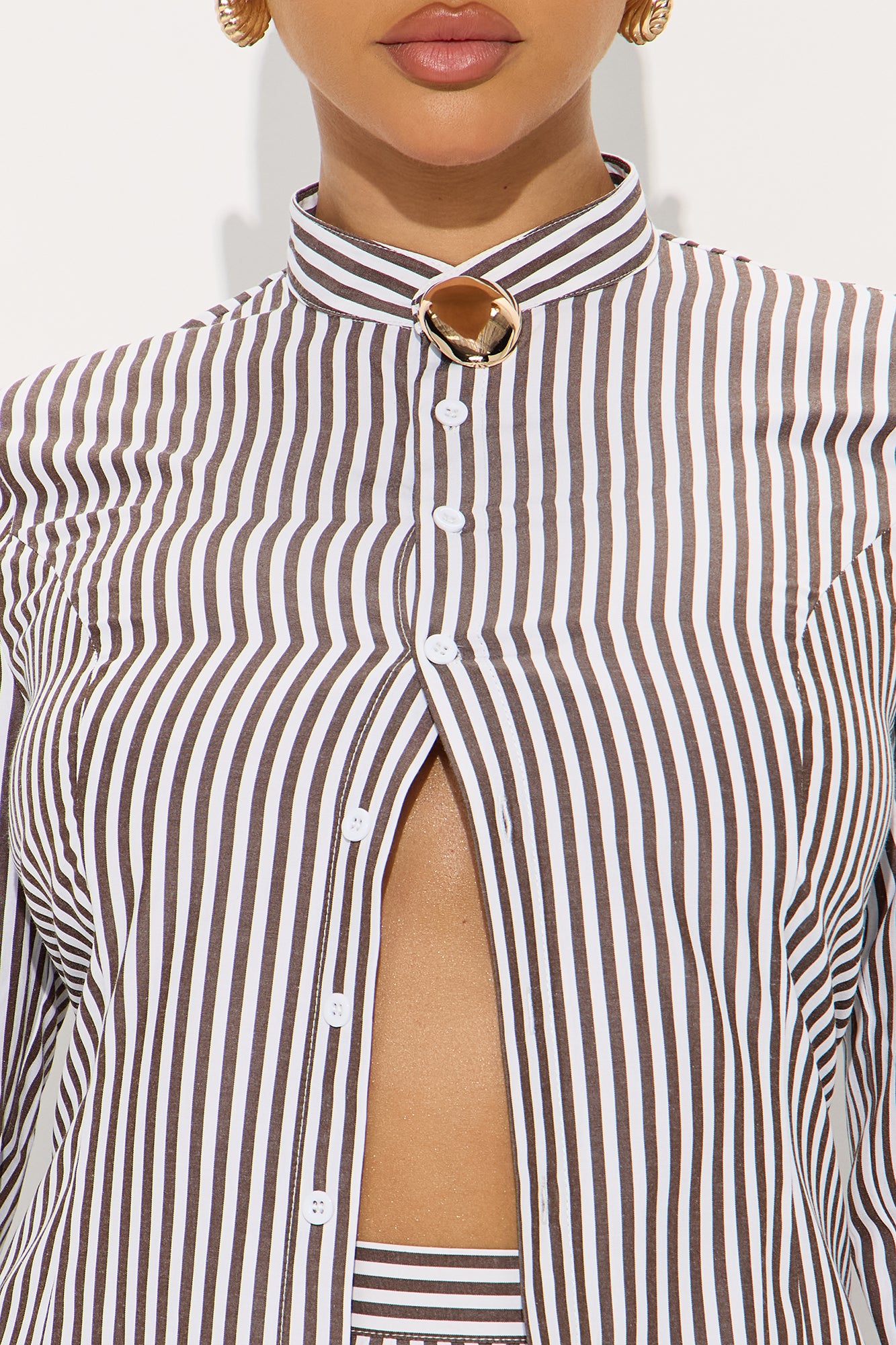Yacht Trip Stripe Pant Set - Chocolate/Combo - Image 3