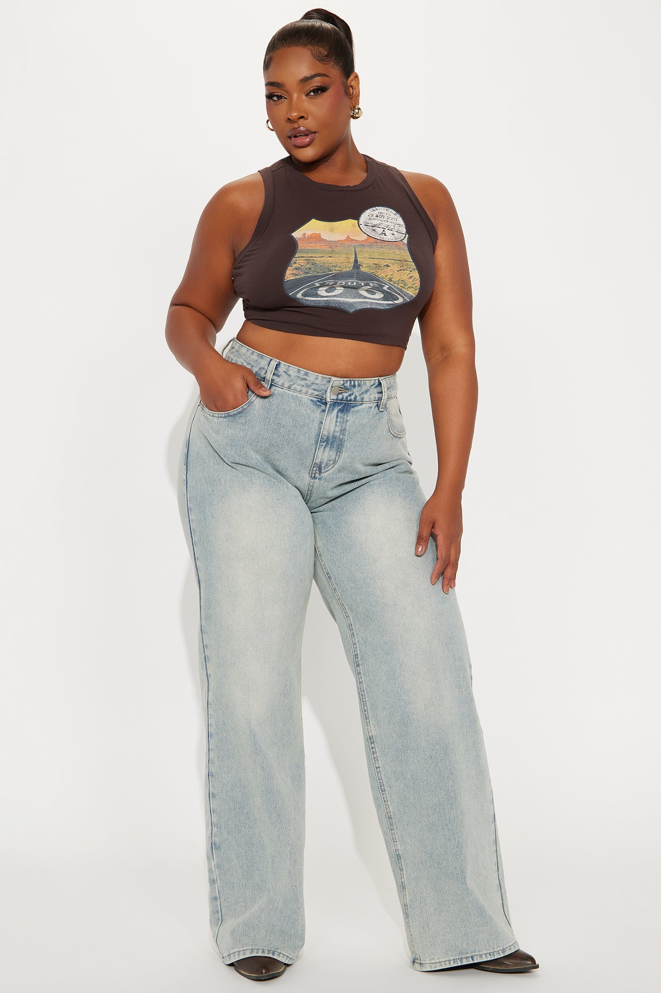 Tall Peace Of Mind Tinted Baggy Jeans - Light Wash - Image 4