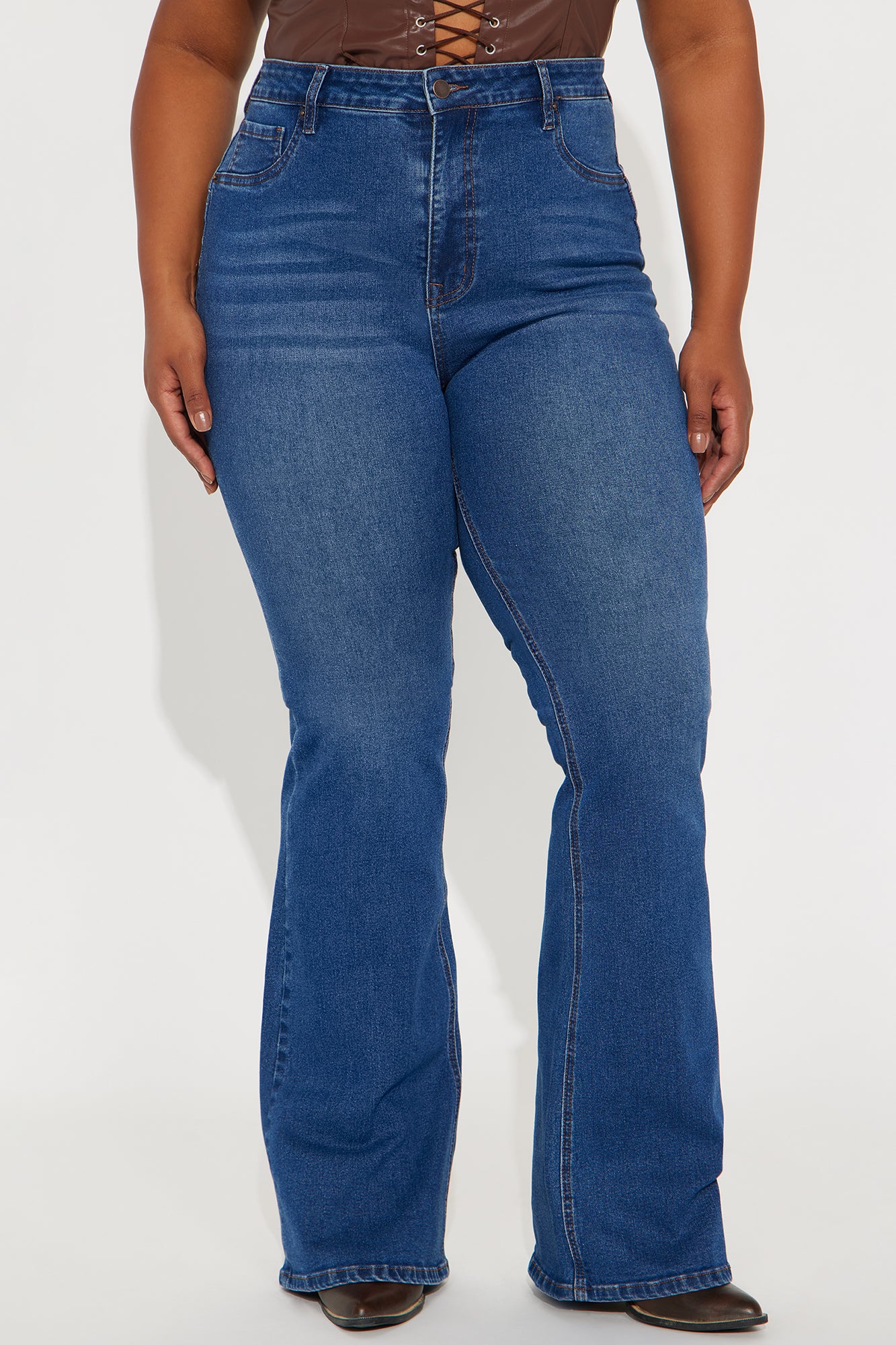 Tall Audrey Booty Lifting Stretch Flare Jeans - Dark Wash - Image 6
