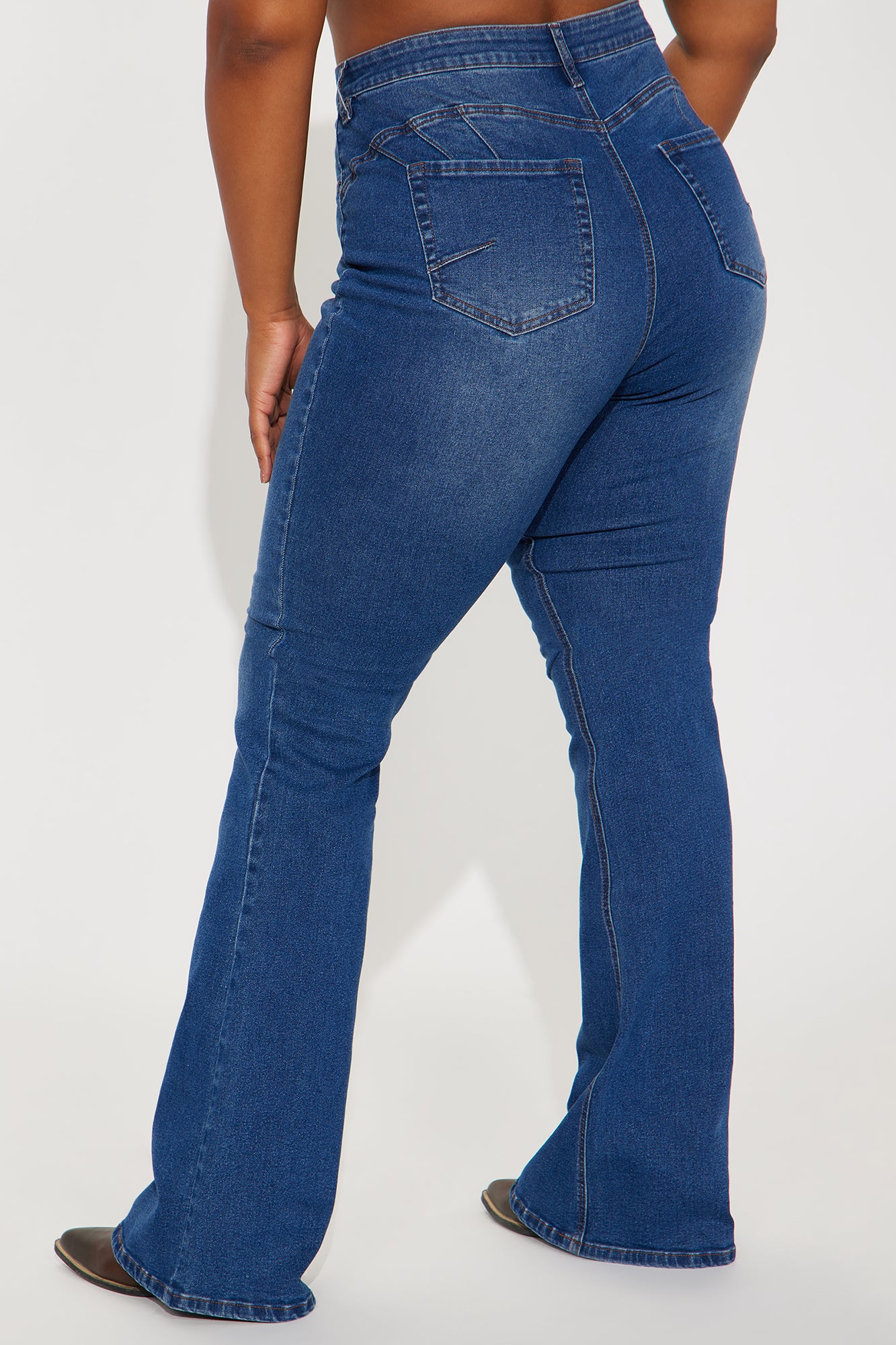 Tall Audrey Booty Lifting Stretch Flare Jeans - Dark Wash - Image 7