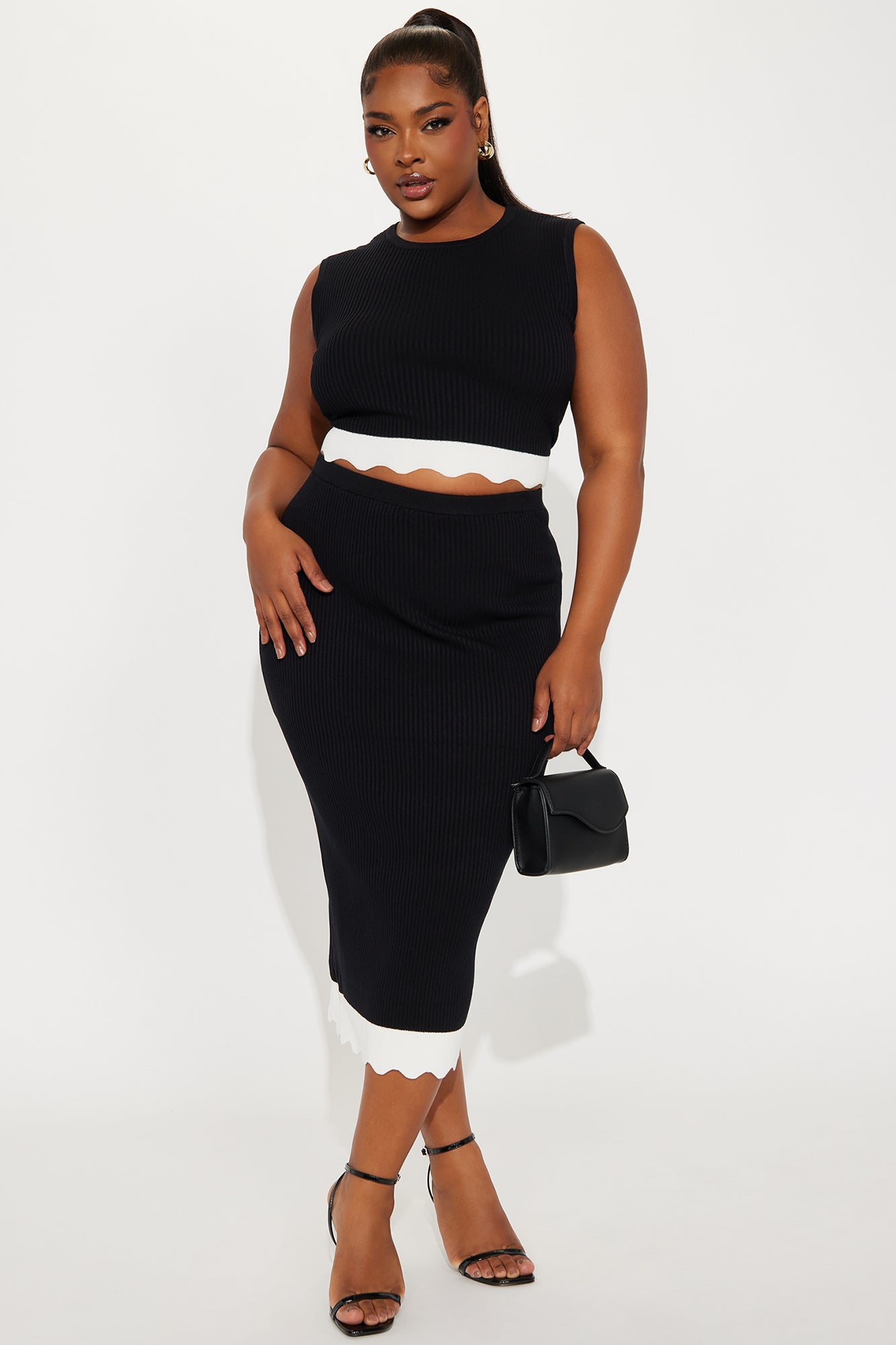 Melissa Sweater Maxi Skirt Set - Black - Image 4