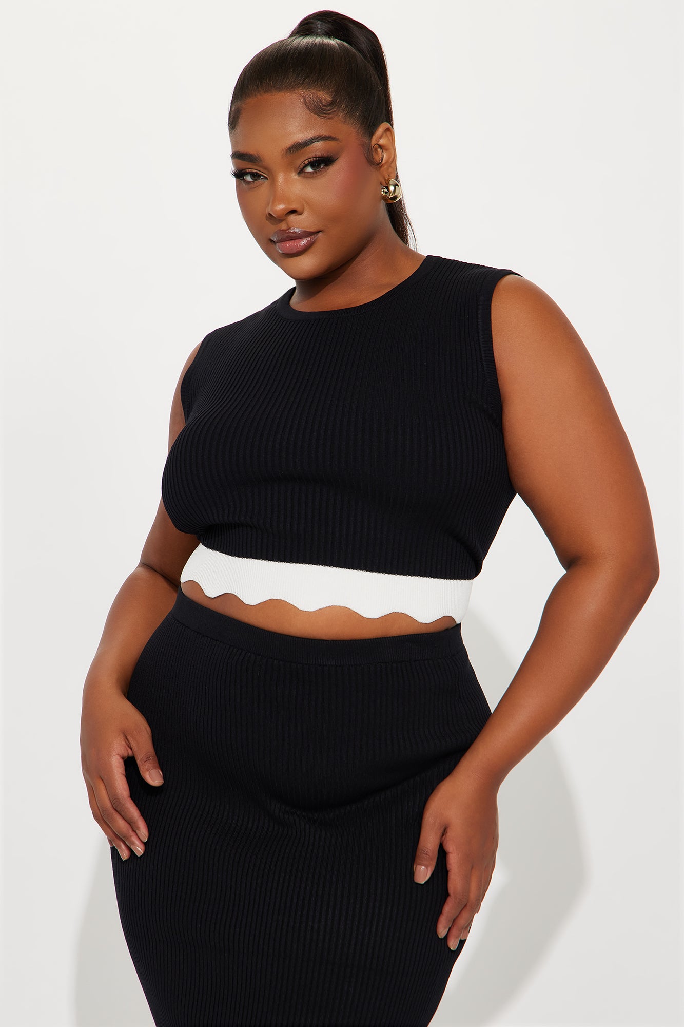 Melissa Sweater Maxi Skirt Set - Black - Image 5
