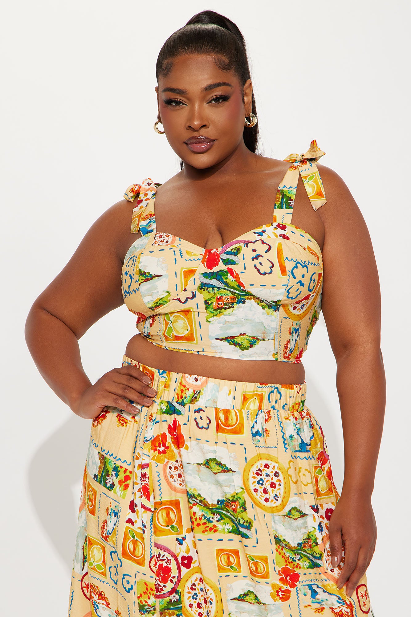 Summer In Italy Skirt Set - Yellow/combo - Image 5