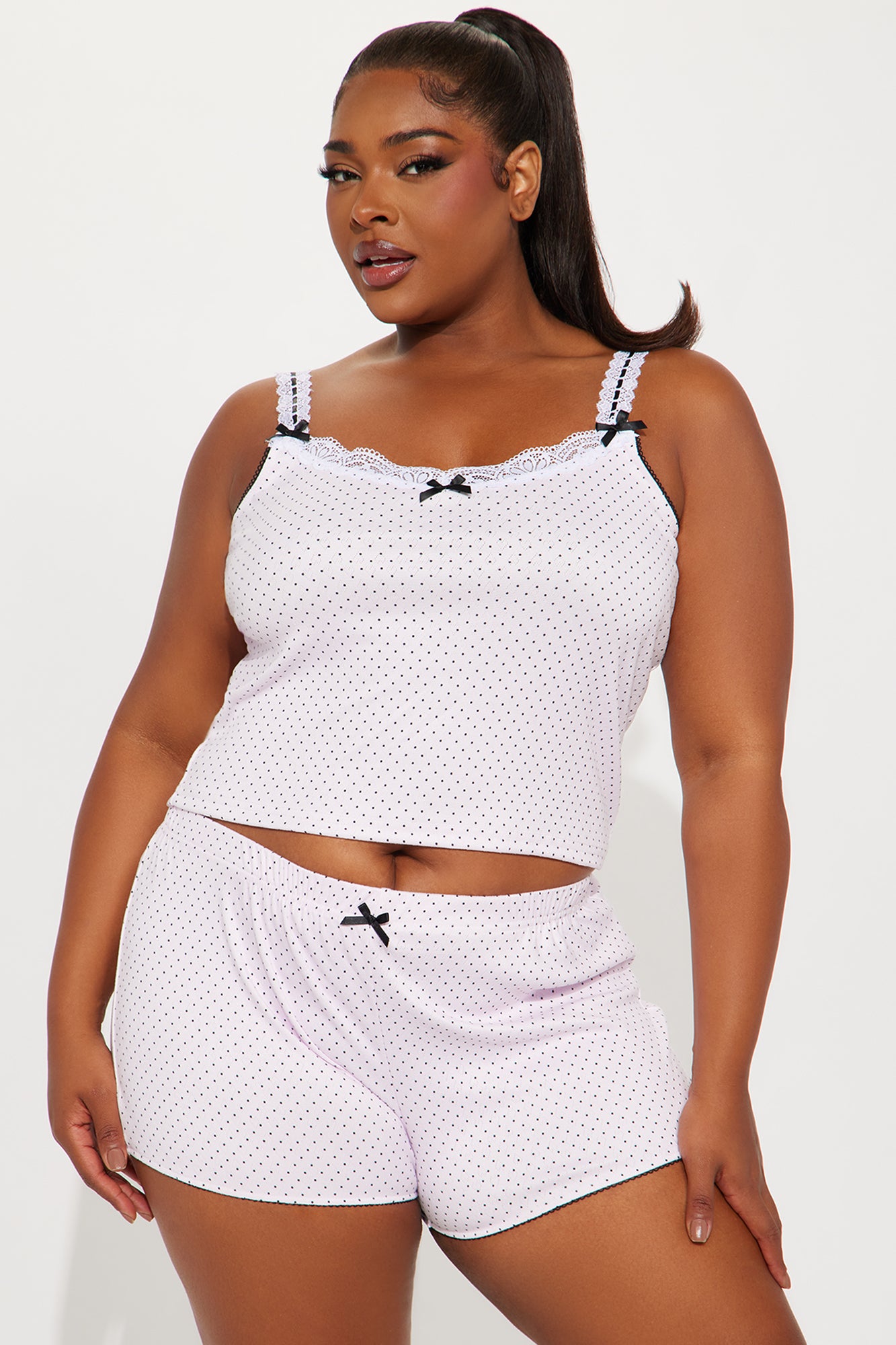 Cute Dreams Pointelle Cami PJ Short Set - Blush - Image 4