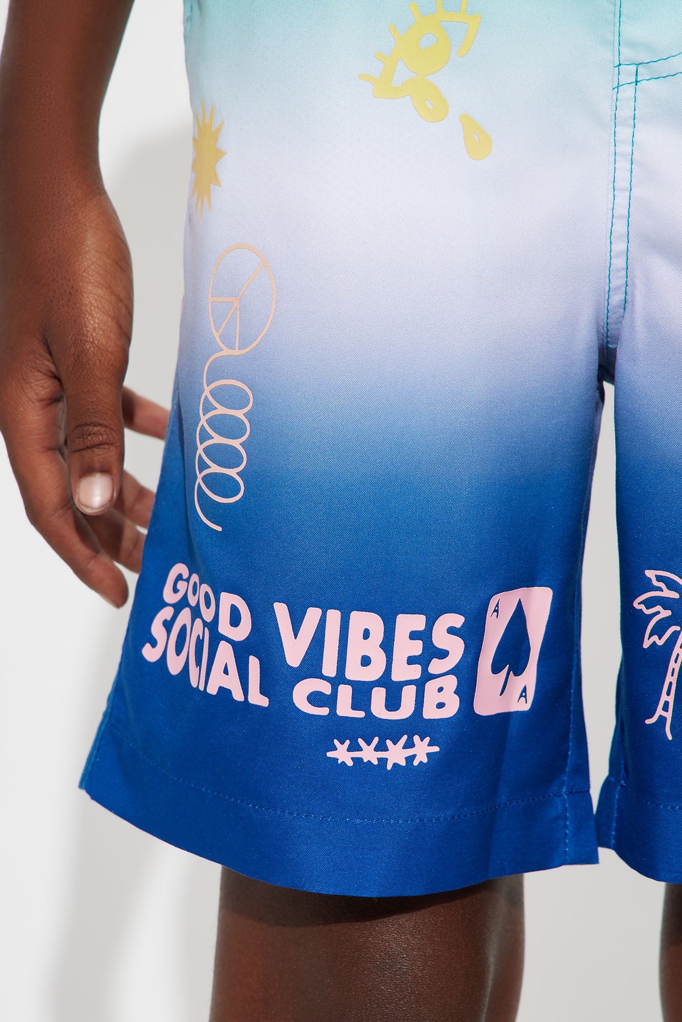 Mini Ombre Good Vibes Swim Trunk - Blue - Image 3