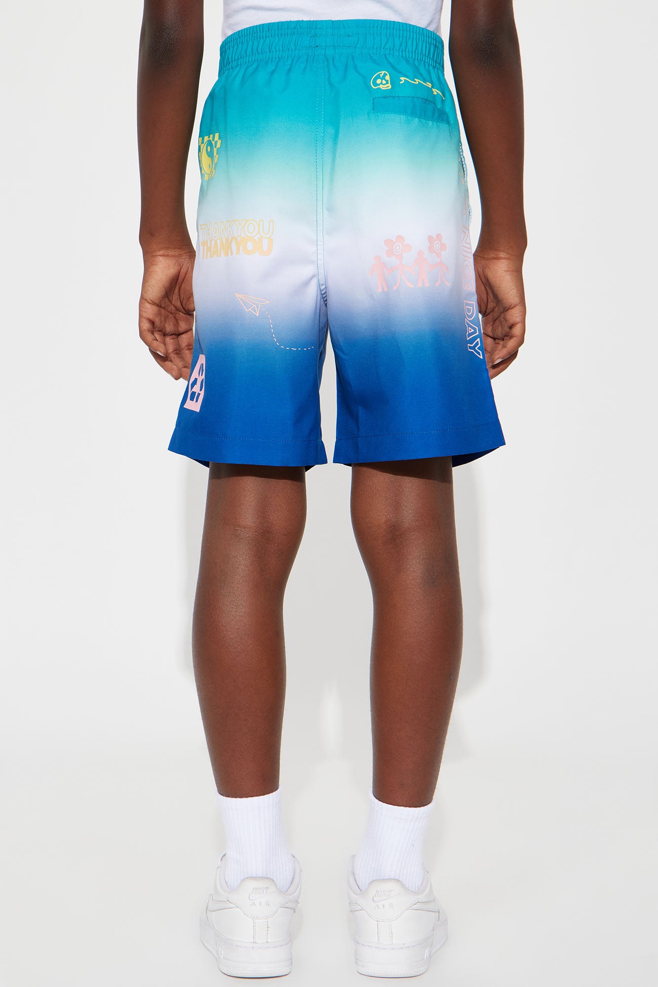 Mini Ombre Good Vibes Swim Trunk - Blue - Image 4