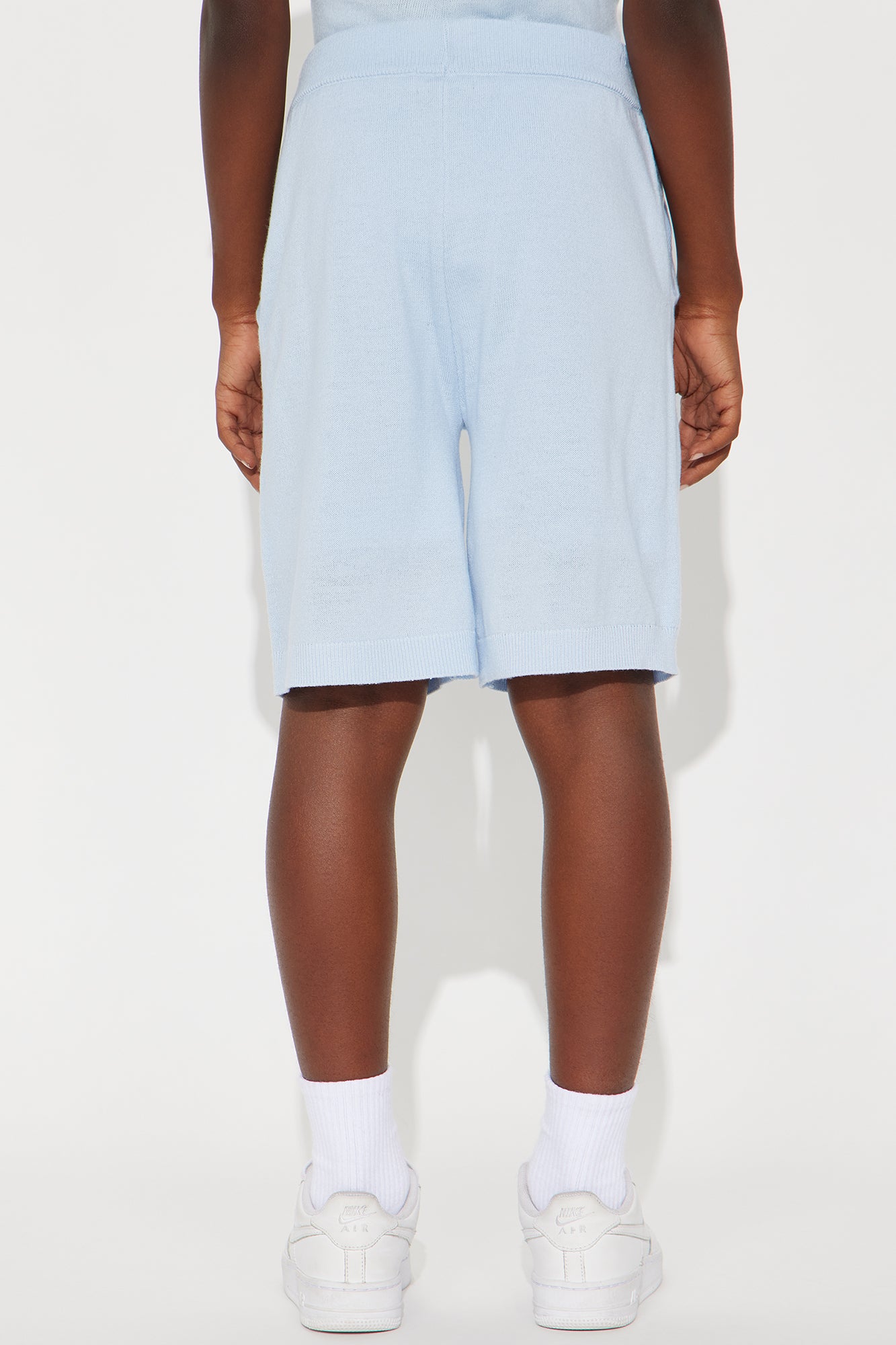 Mini Finley Knitted Shorts - Light Blue - Image 3