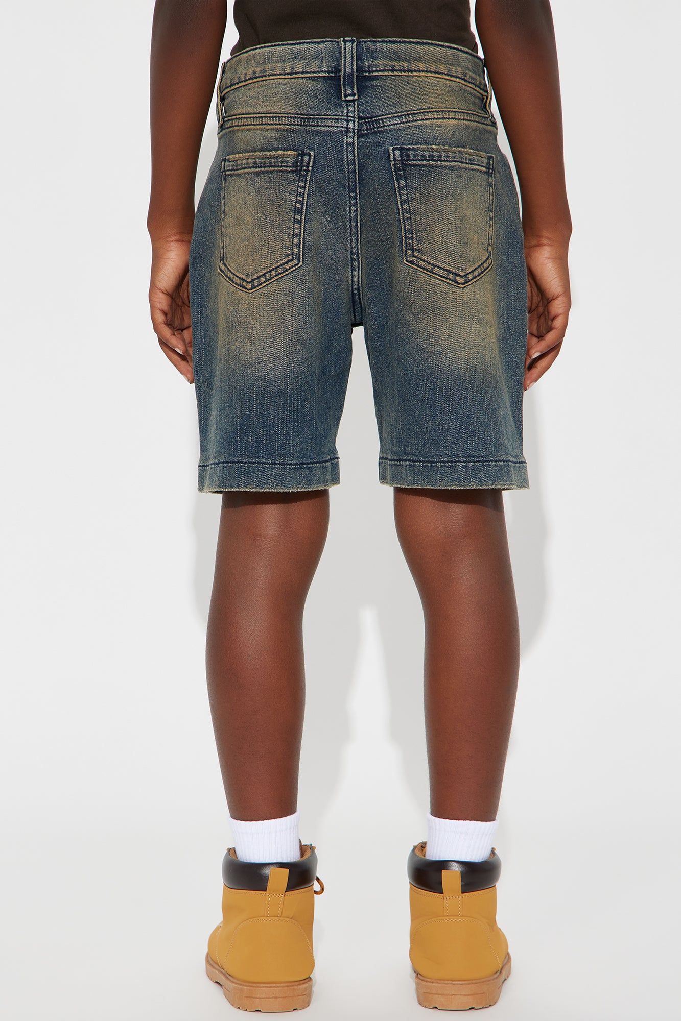 Mini With It Carpenter Distressed Relaxed Denim Shorts - Vintage Blue Wash - Image 3