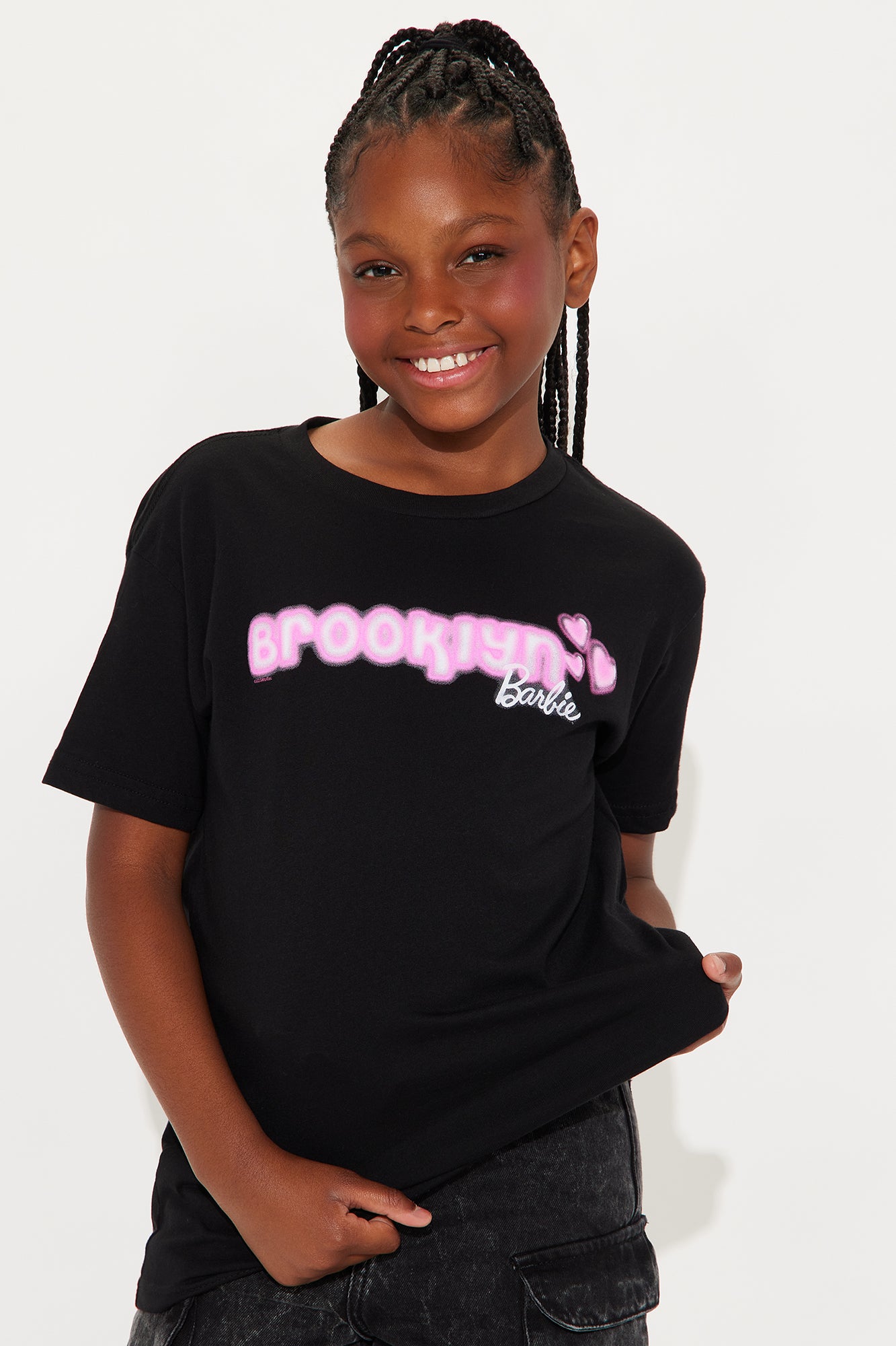 Mini Brooklyn Barbie Front/Back Short Sleeve T-Shirt - Black - Image 3