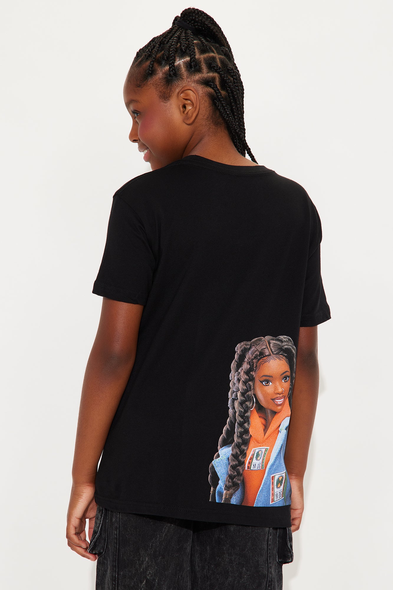 Mini Brooklyn Barbie Front/Back Short Sleeve T-Shirt - Black - Image 4