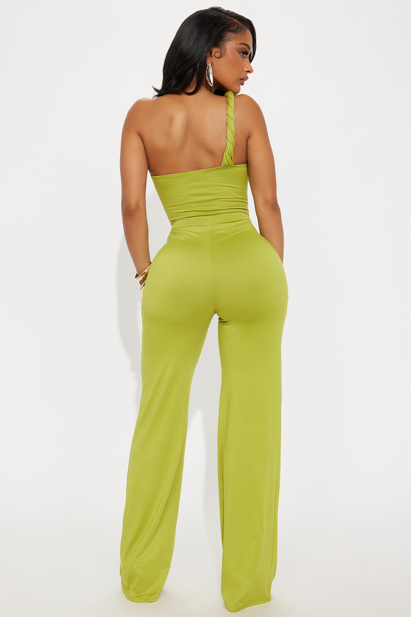 Brezzy Braided Cut Out Jumpsuit - Chartreuse - Image 3