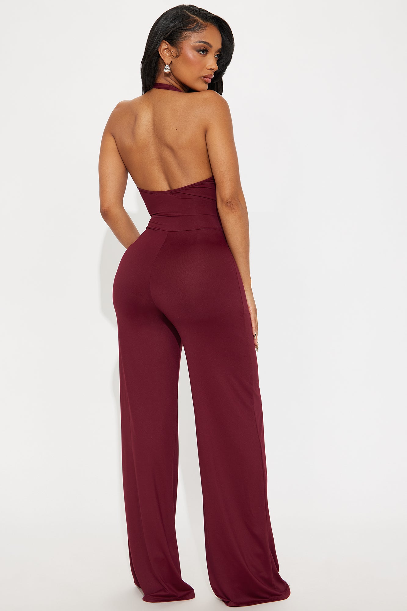 Bring It Back Jumpsuit - Burgundy - Image 3
