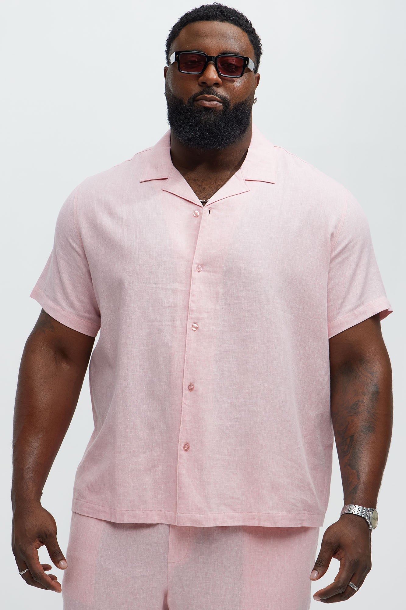 Bahamas Linen Shirt - Pink - Image 4