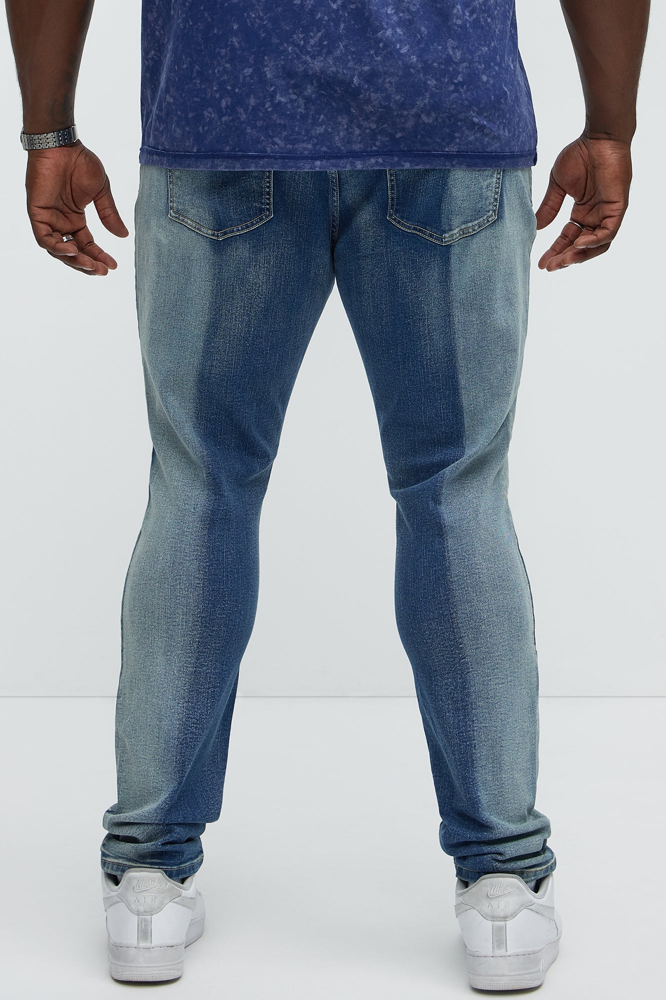 Split Shadow Stacked Skinny Jeans - Medium Wash - Image 7